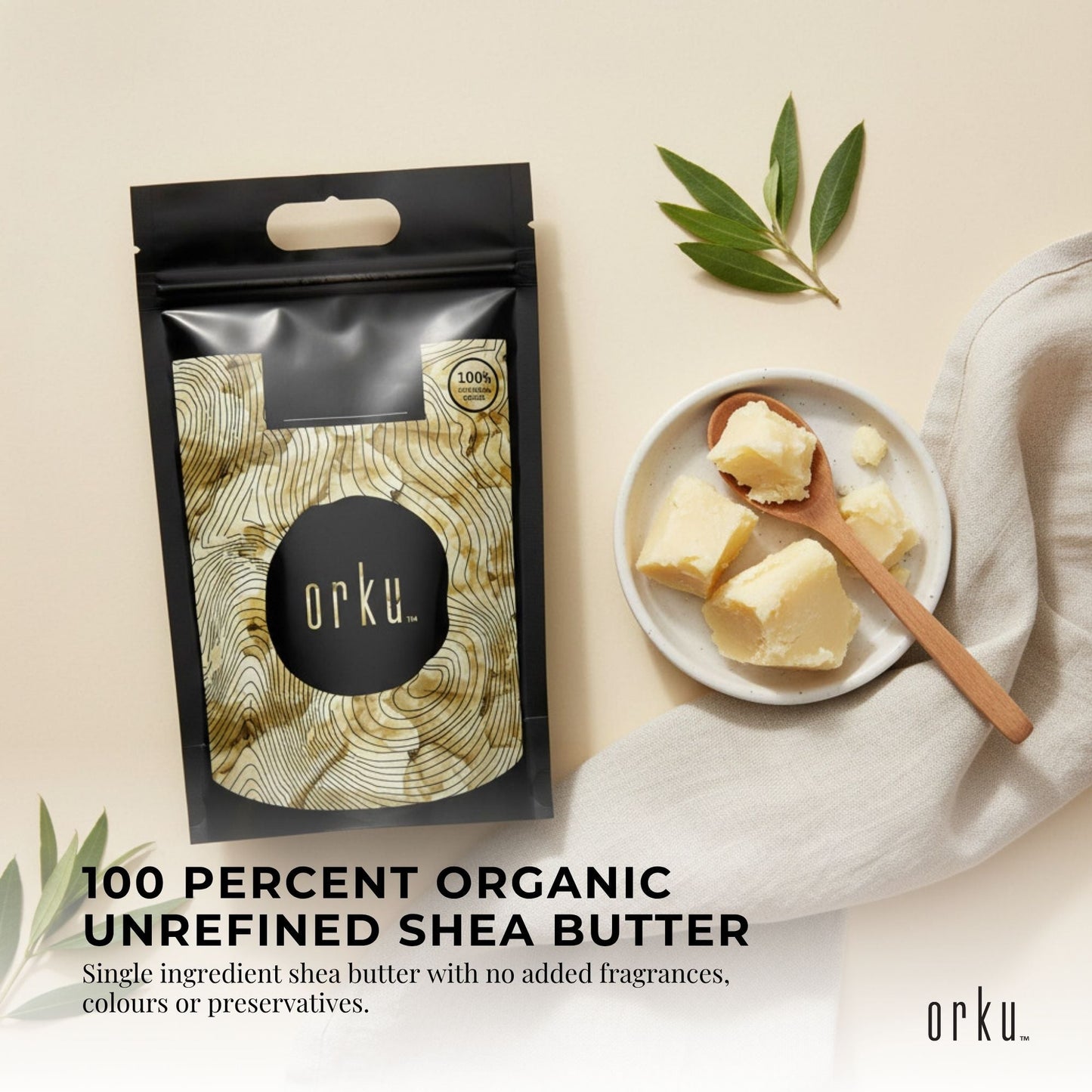 Orku 10Kg Organic Unrefined Shea Butter Raw African Karite Chunks-2