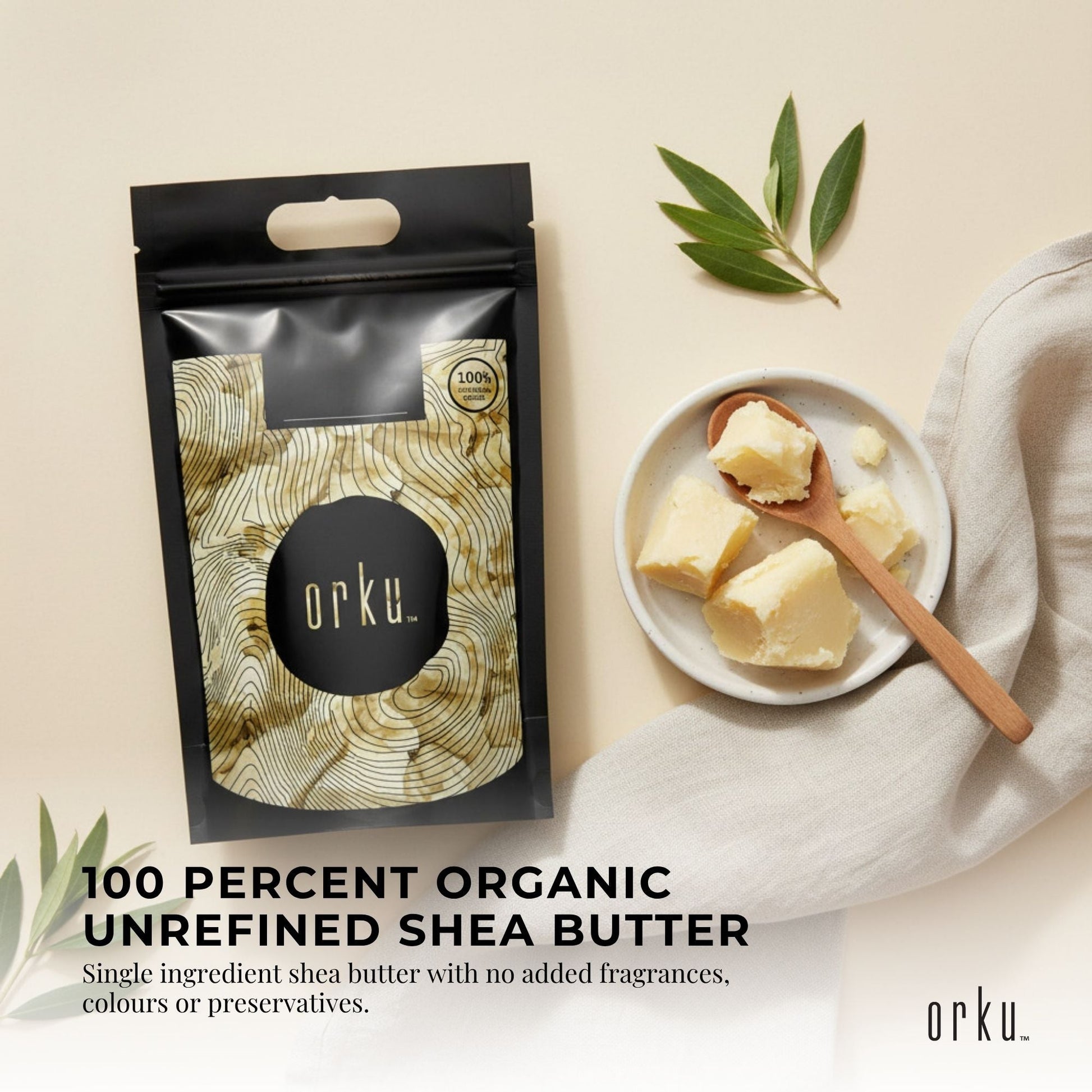 Orku 10Kg Organic Unrefined Shea Butter Raw African Karite Chunks-2