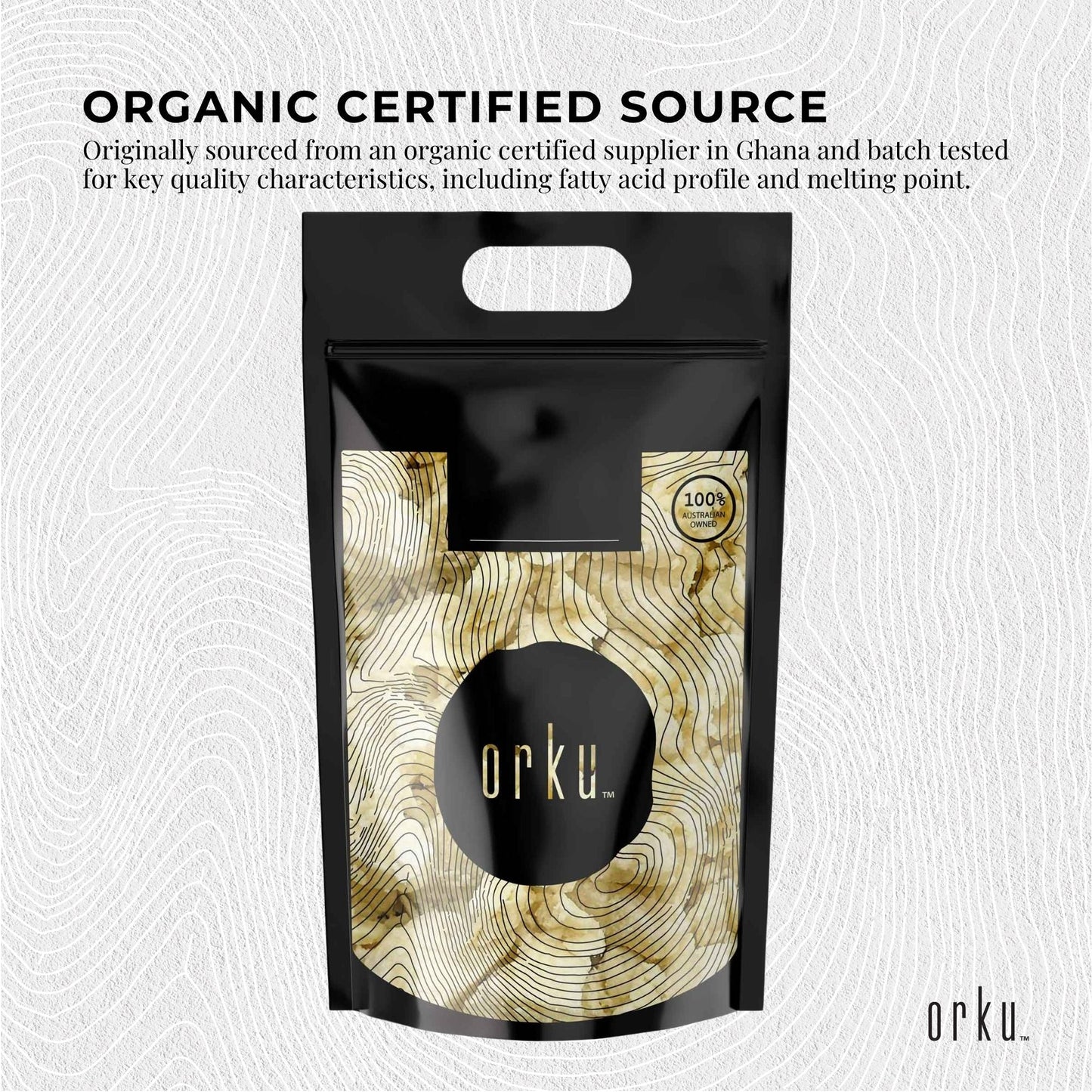 Orku 10Kg Organic Unrefined Shea Butter Raw African Karite Chunks-3