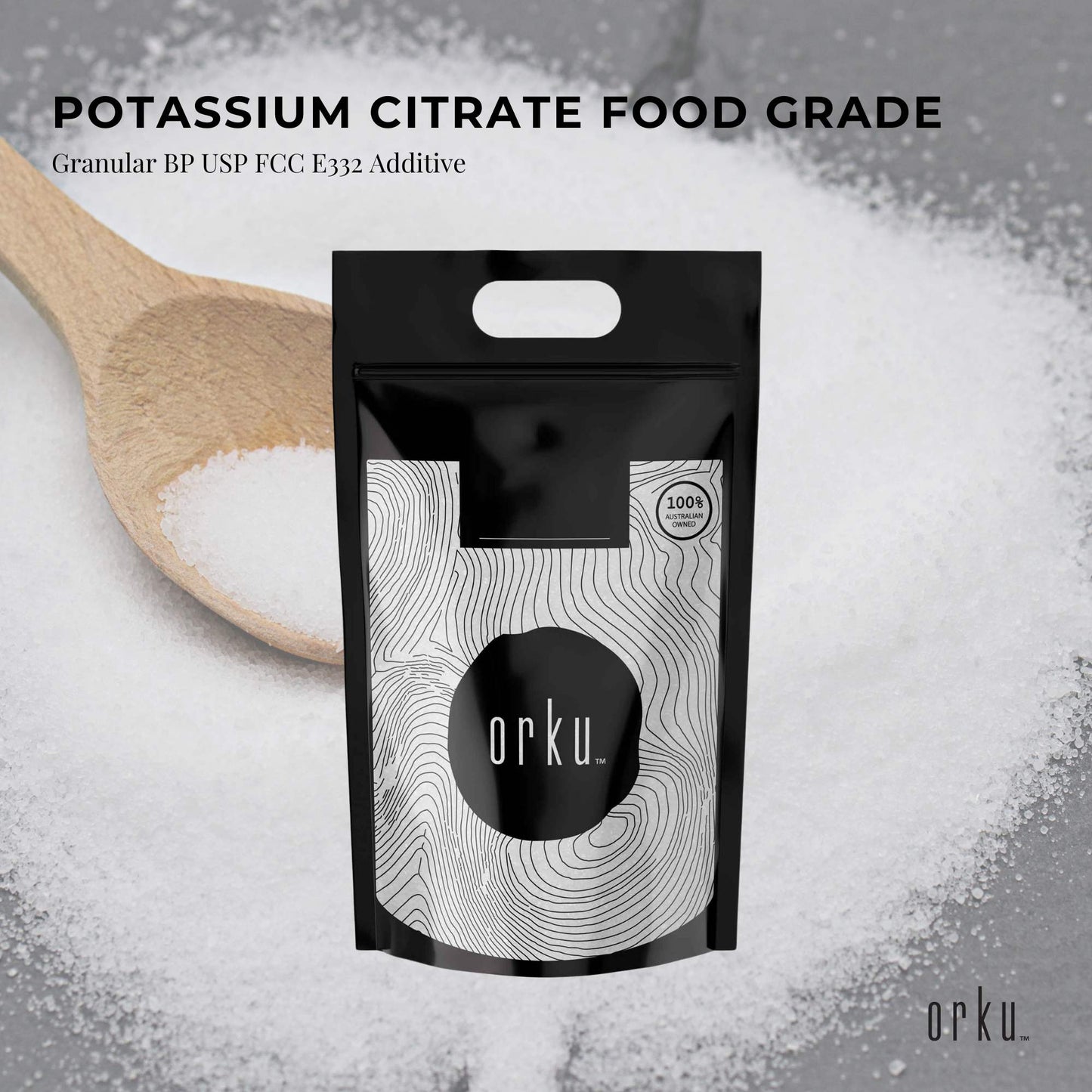 Orku 20Kg Potassium Citrate Food Grade - Granular BP USP FCC E332 Additive-1