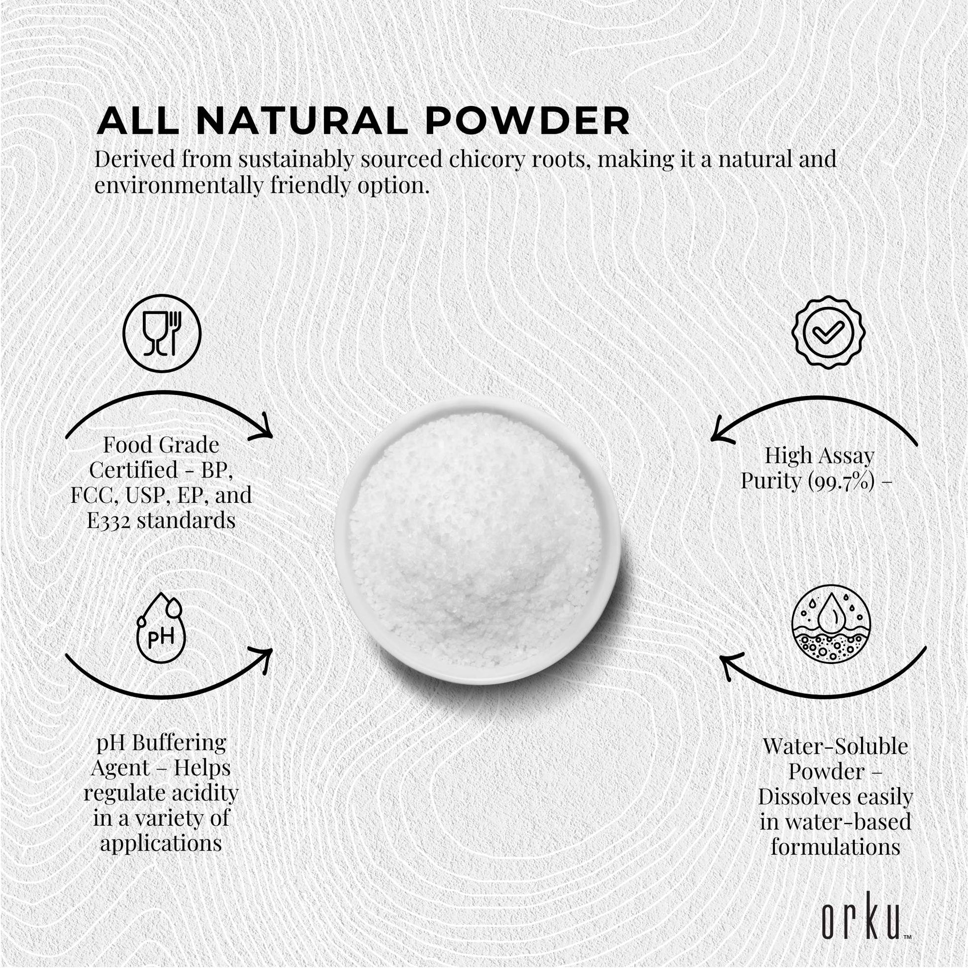 Orku 20Kg Potassium Citrate Food Grade - Granular BP USP FCC E332 Additive-4