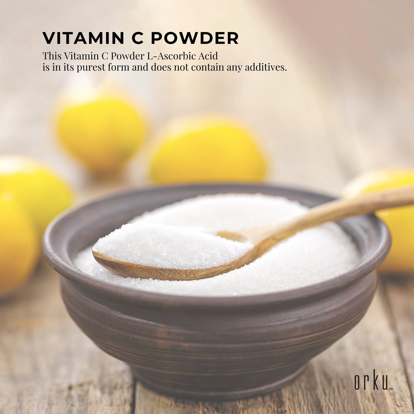 Orku 5Kg Vitamin C Powder Pure L-Ascorbic Acid - USP Grade Non-GMO-2