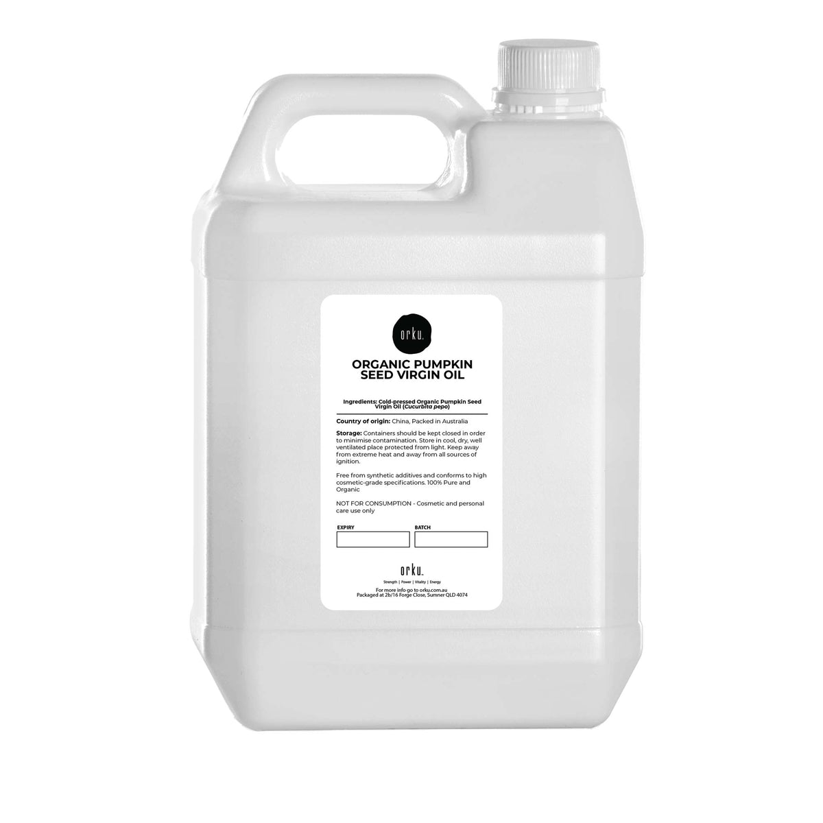 Orku 5L Organic Pumpkin Seed Virgin Oil Cold Pressed Cosmetic Grade-0