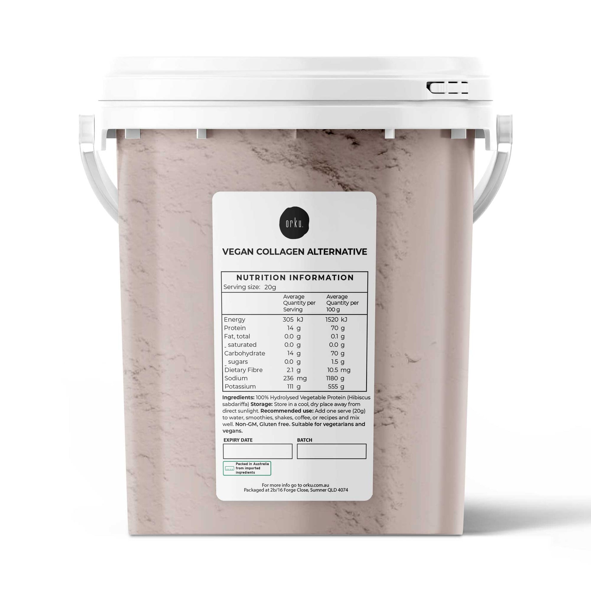 Orku 600g Vegan Collagen Plant Based Alternative Powder Hydrolysed Protein-0