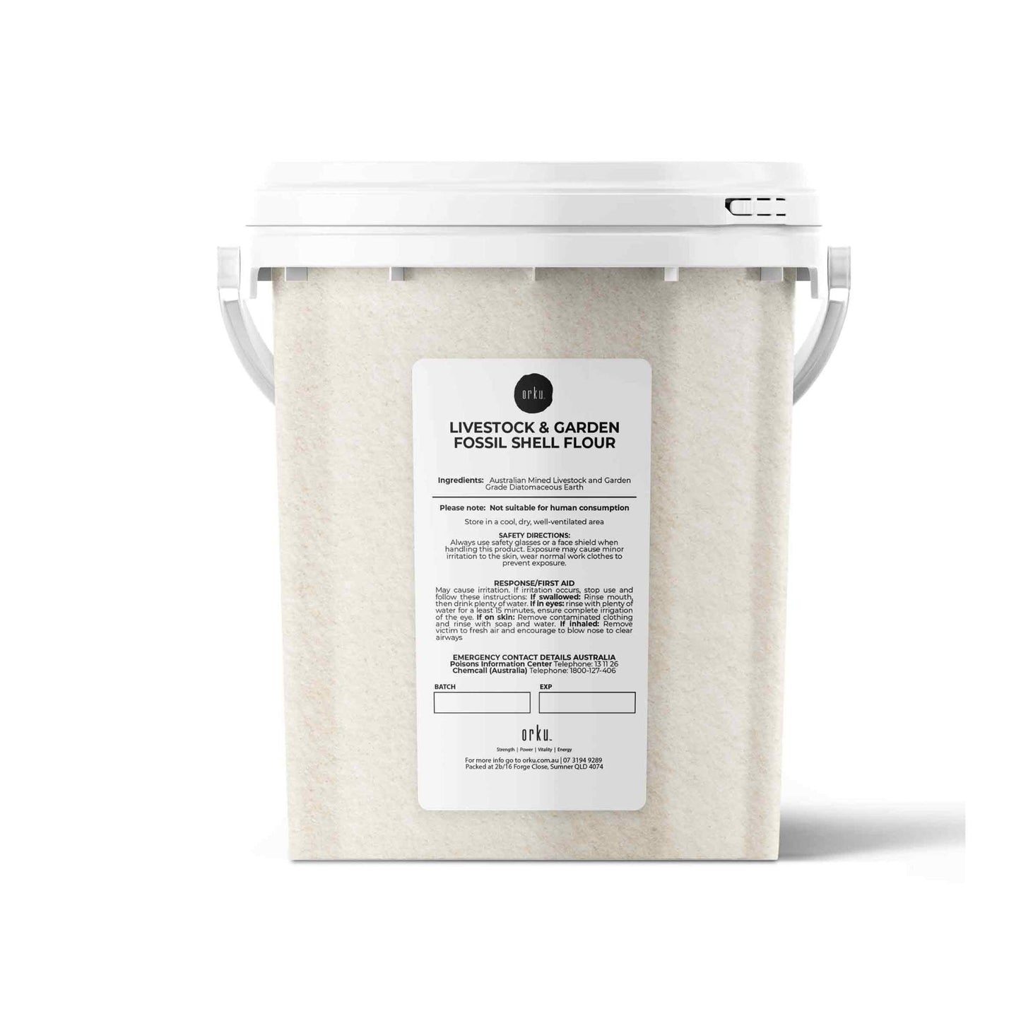 Orku 700g Fossil Shell Flour Tub - Livestock Garden Diatomaceous Earth-0