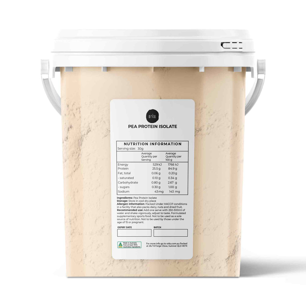 Orku 700g Pea Protein Isolate Powder - High Protein Unsweetened Tub-0