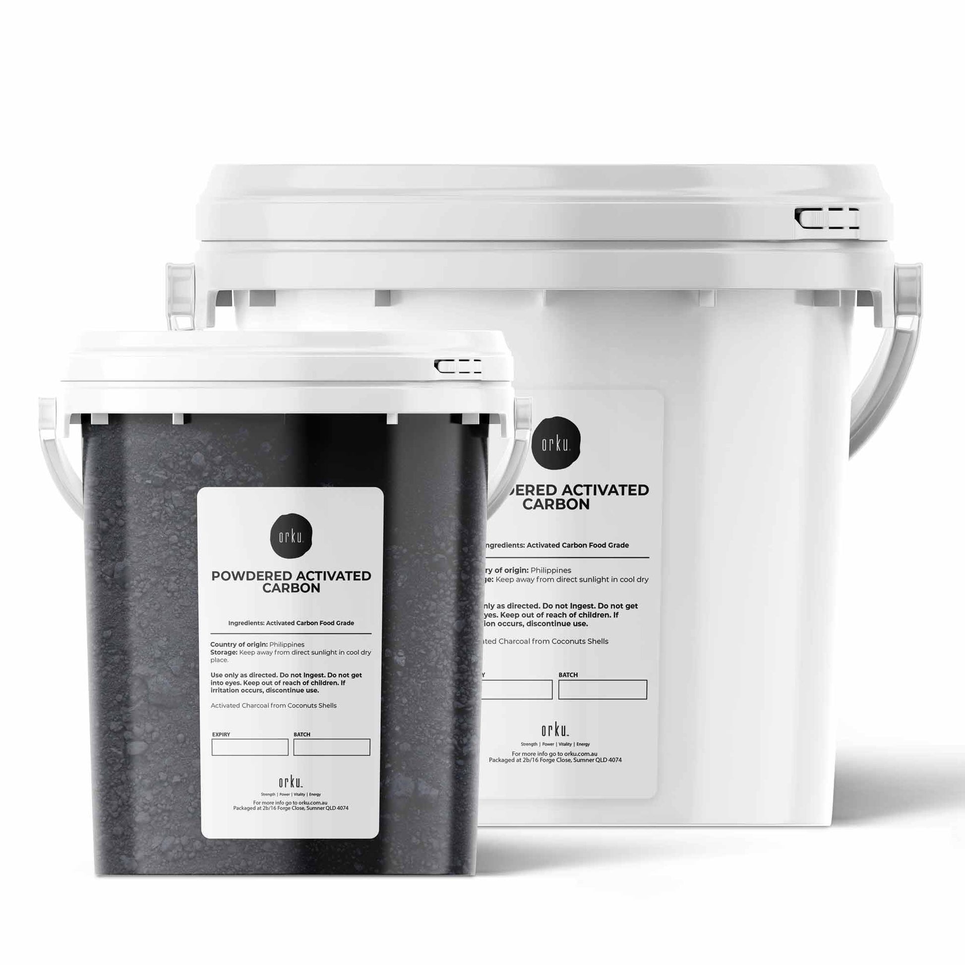 Orku Activated Carbon Powder Coconut Charcoal Bucket - Water Filtration-0