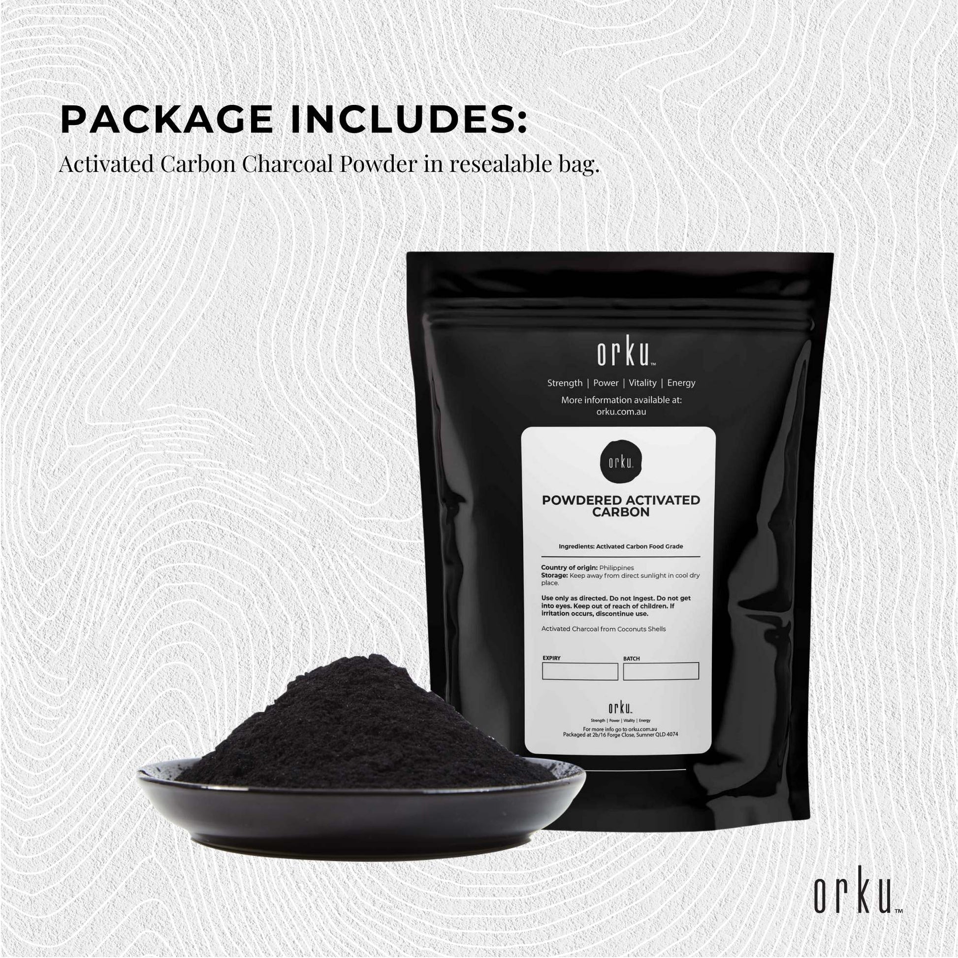 Orku Activated Carbon Powder Coconut Charcoal - Water Filtration-2
