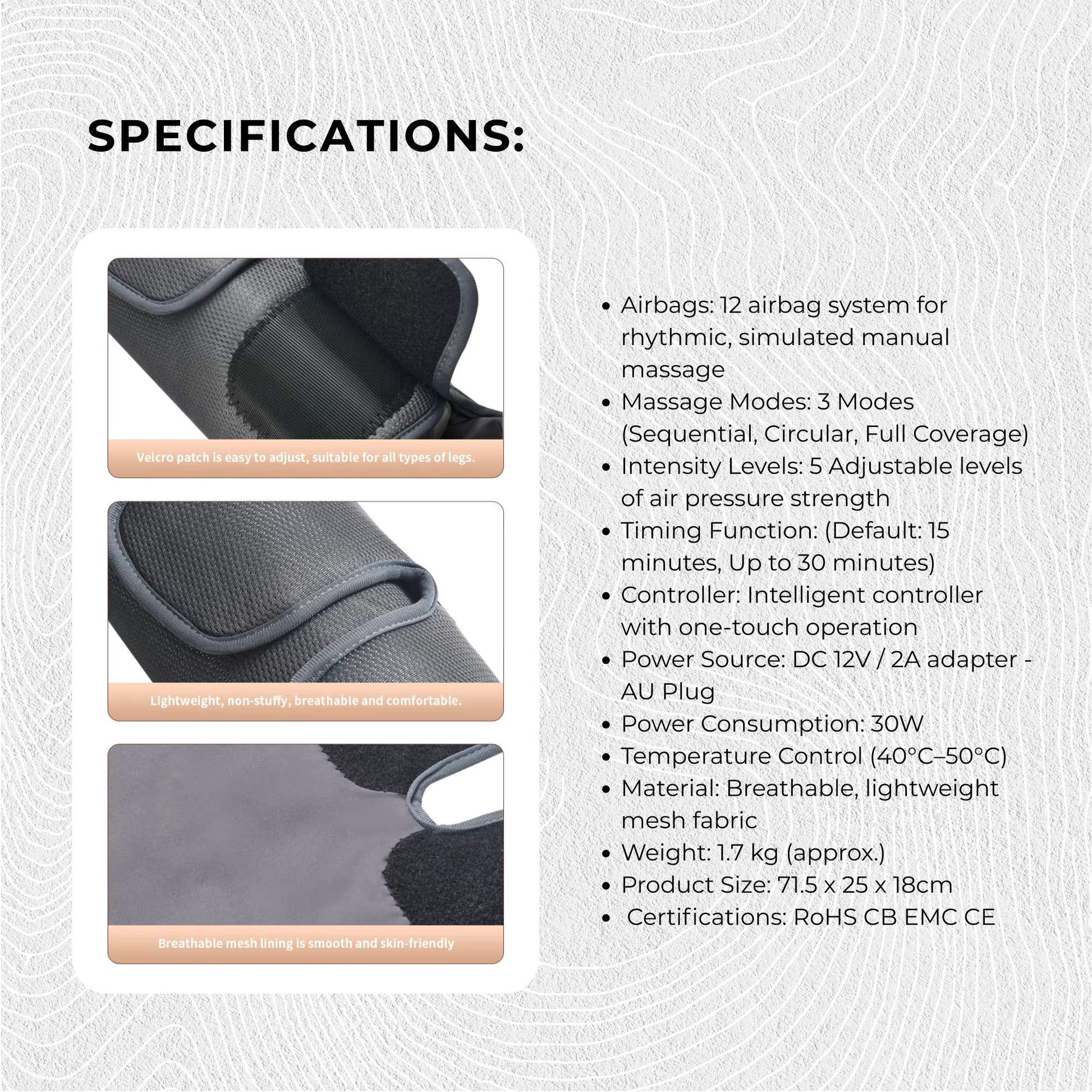 Orku Air Compression Leg Knee Foot Massager with Heat – Relaxation and Recovery-4