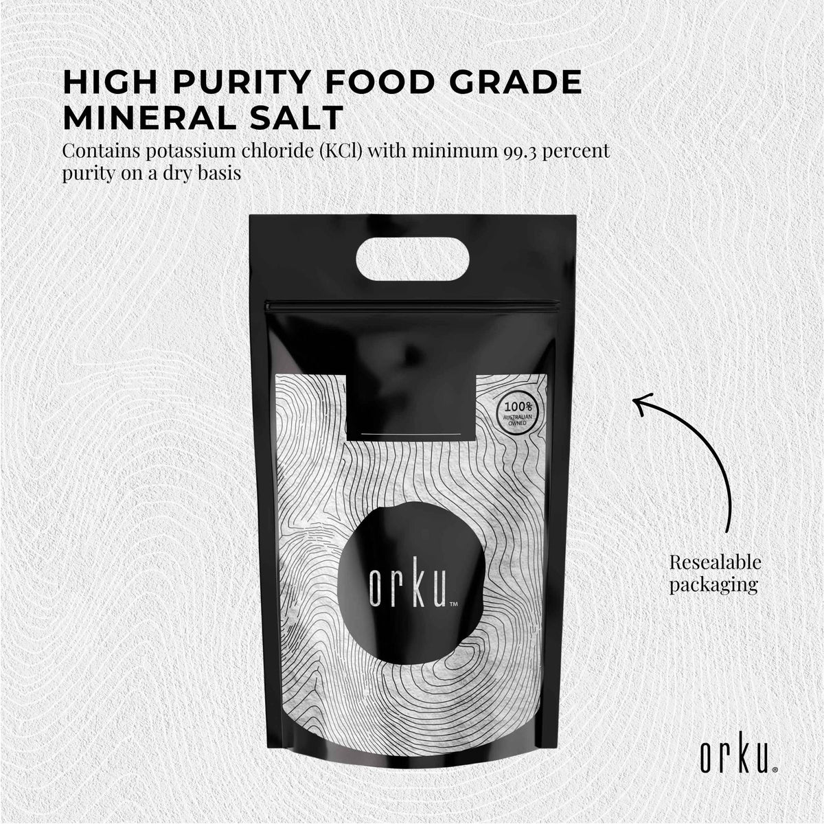 Orku Bulk 20Kg Potassium Chloride Powder - Food Grade E508 Salt Substitute-2