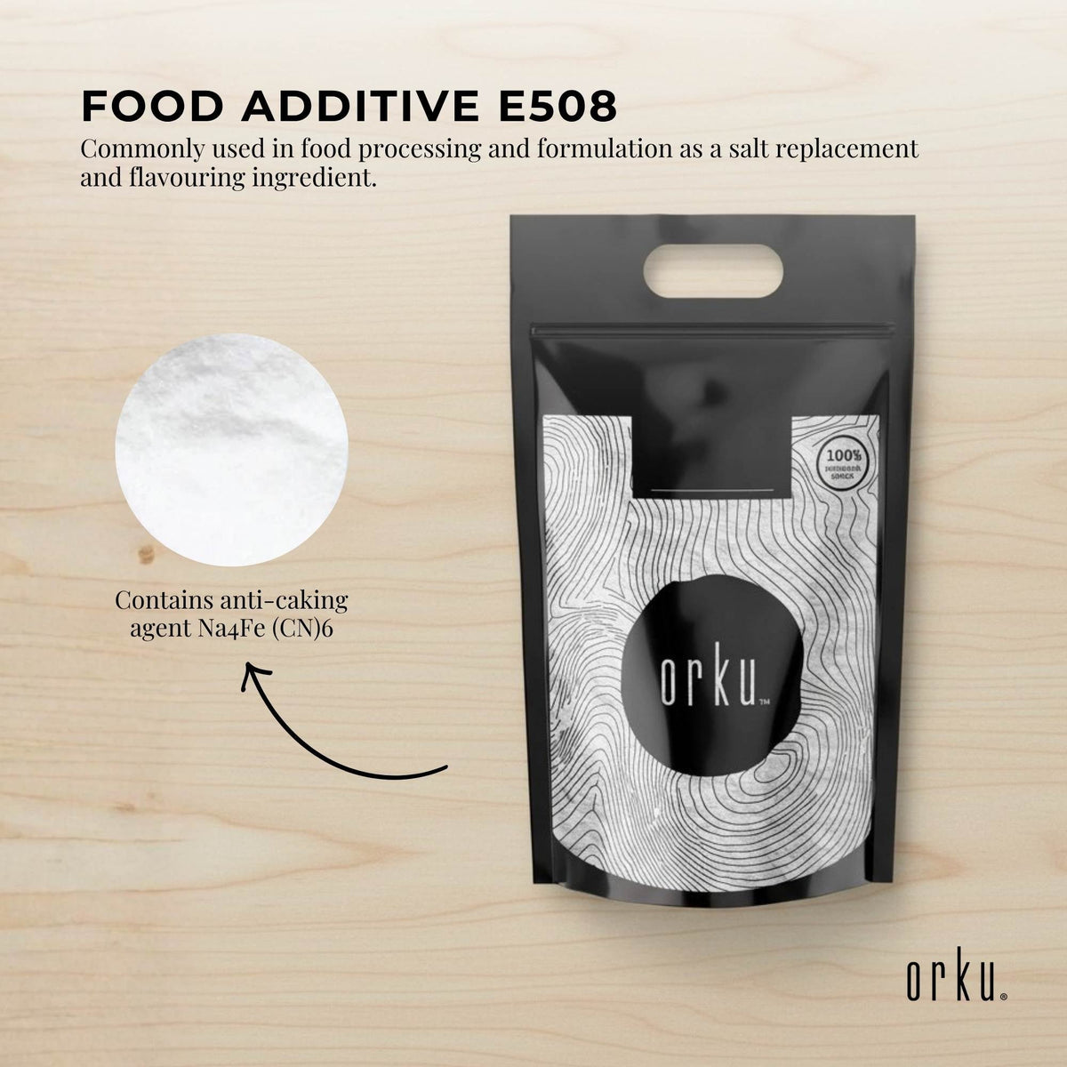 Orku Bulk 20Kg Potassium Chloride Powder - Food Grade E508 Salt Substitute-3