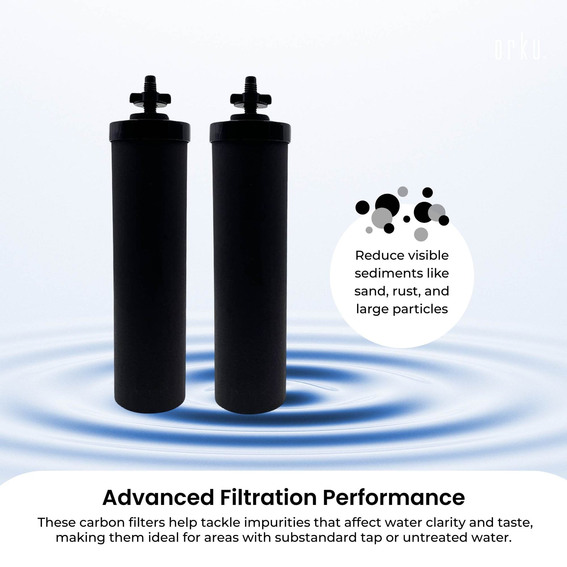 Orku Carbon Block Filter Cartridge - Replacement for Berkey BB9-2 Gravity Filter-4