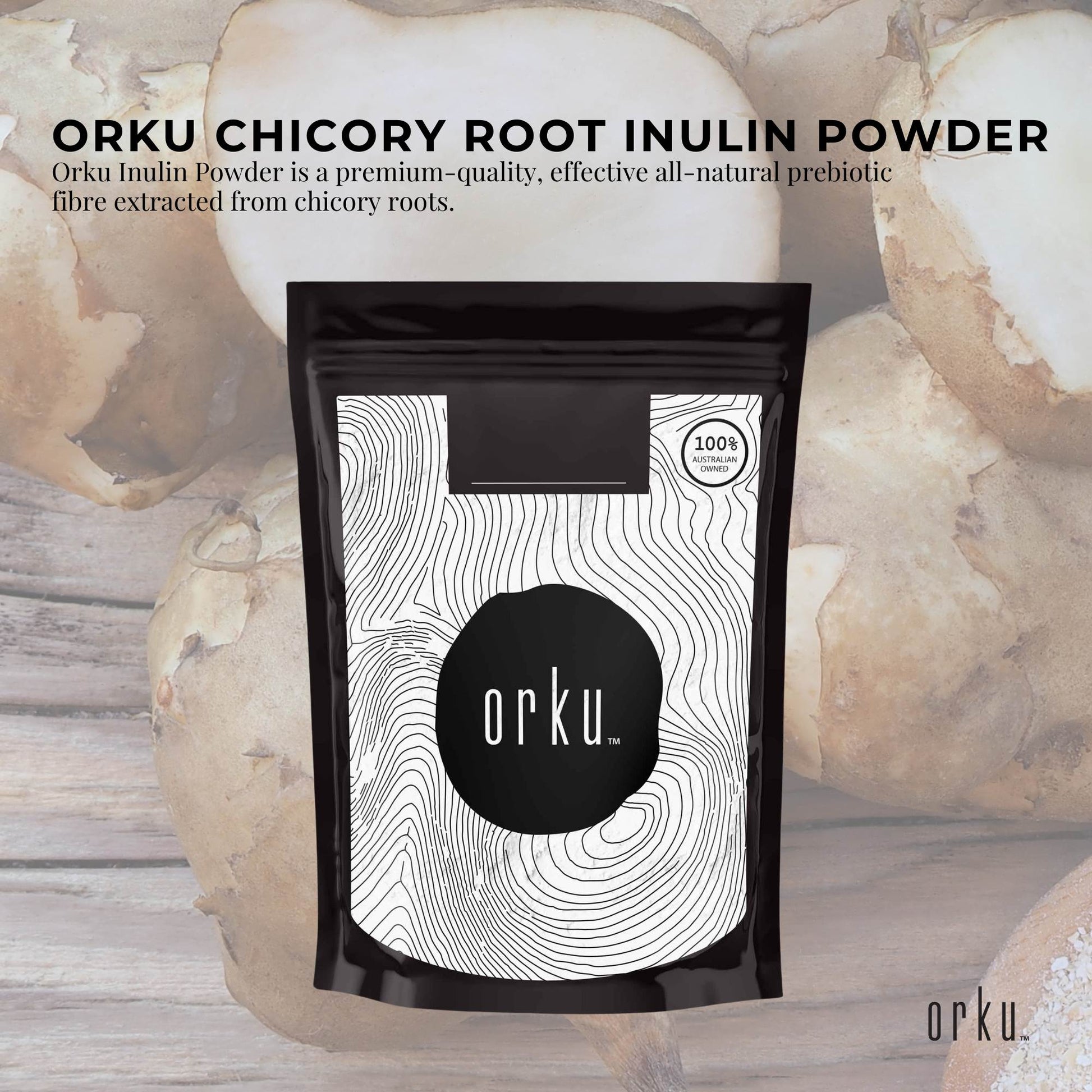 Orku Chicory Root Inulin Powder - Unflavoured Natural Prebiotic Fibre-1
