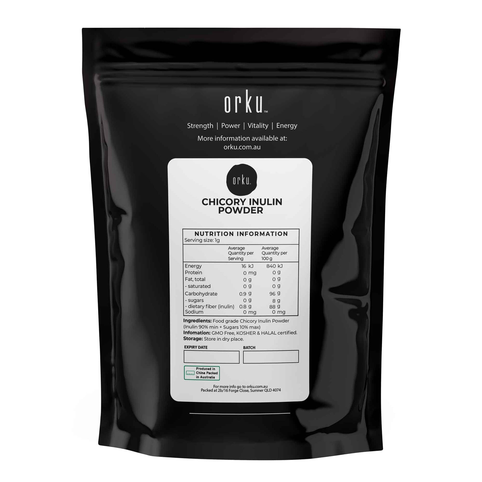 Orku 2Kg Chicory Root Inulin Powder - Unflavoured Natural Prebiotic Fibre-1