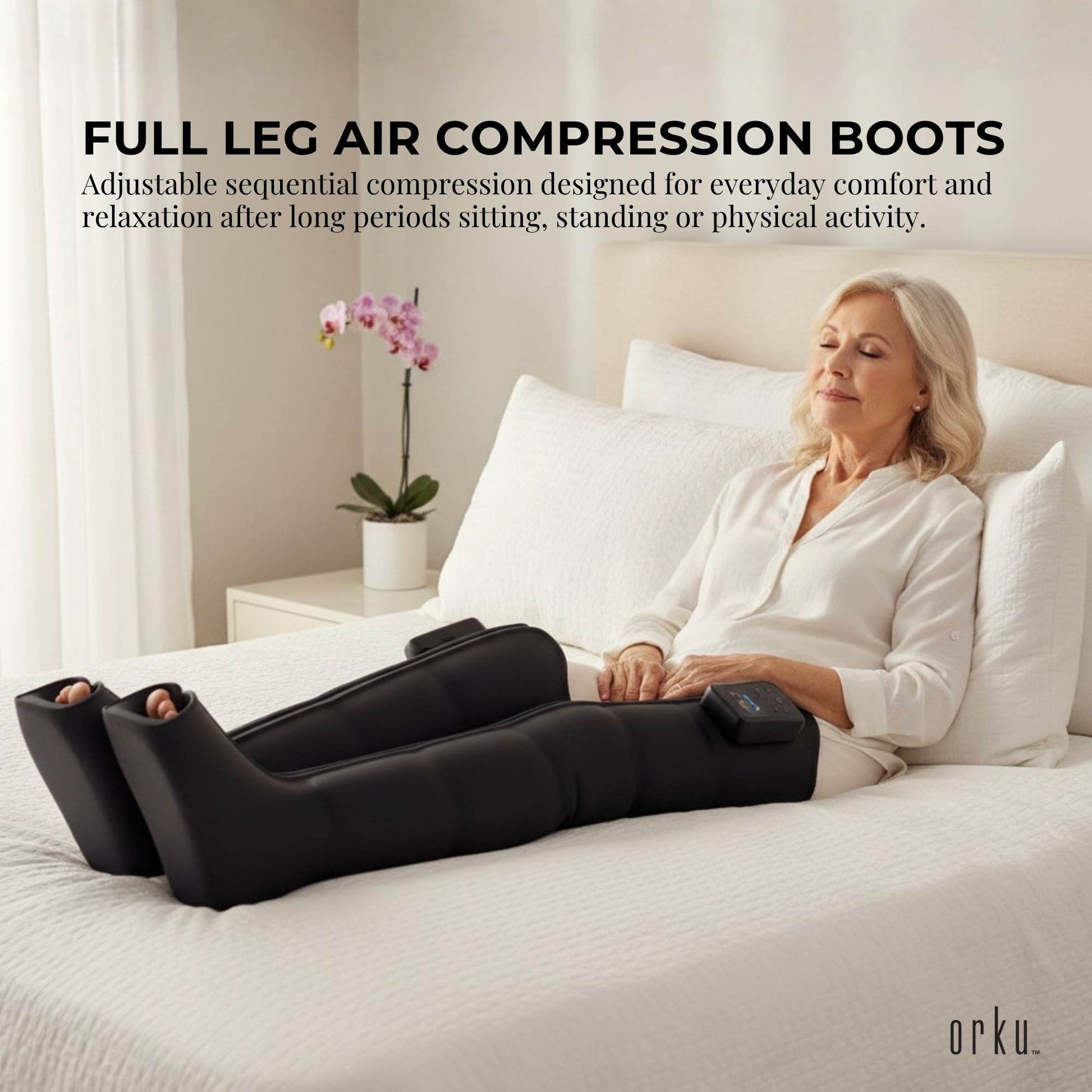 Orku Cordless Full Leg Air Compression Massager Boots Rechargeable - Set of 2-1