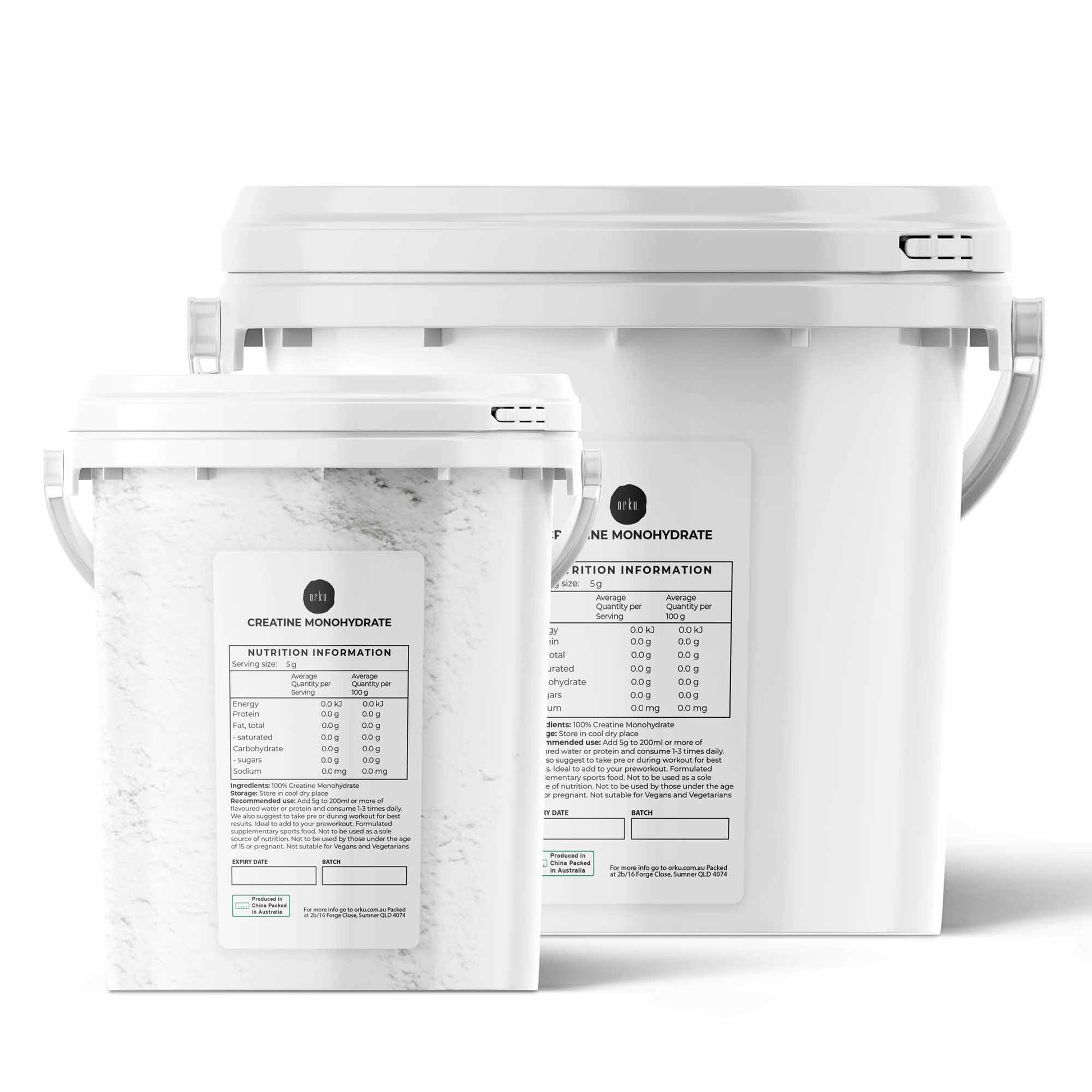 Orku Creatine Monohydrate Powder Bucket – 200 Mesh Micronised | 99.9% Purity-0