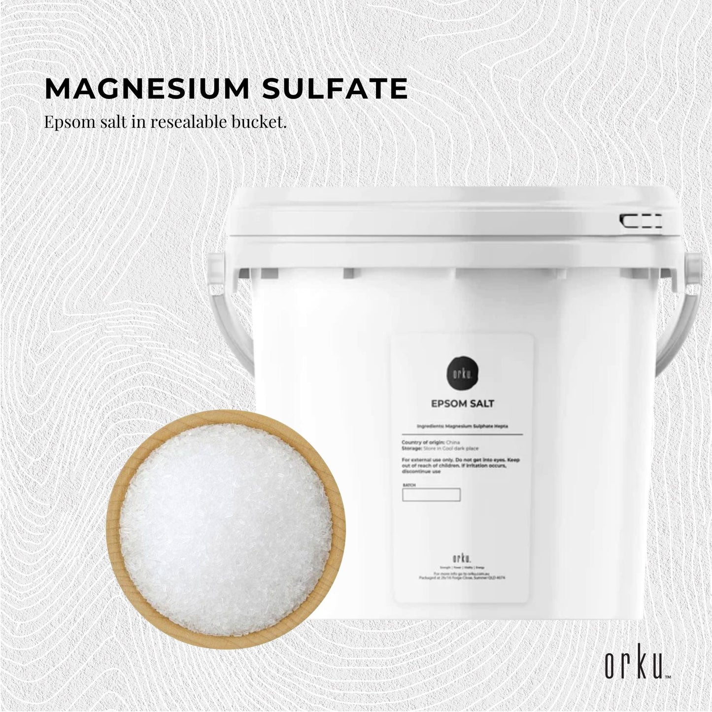 Orku Epsom Salt Tubs - Magnesium Sulphate For Bath Feet Body Skin Care Sulfate-2