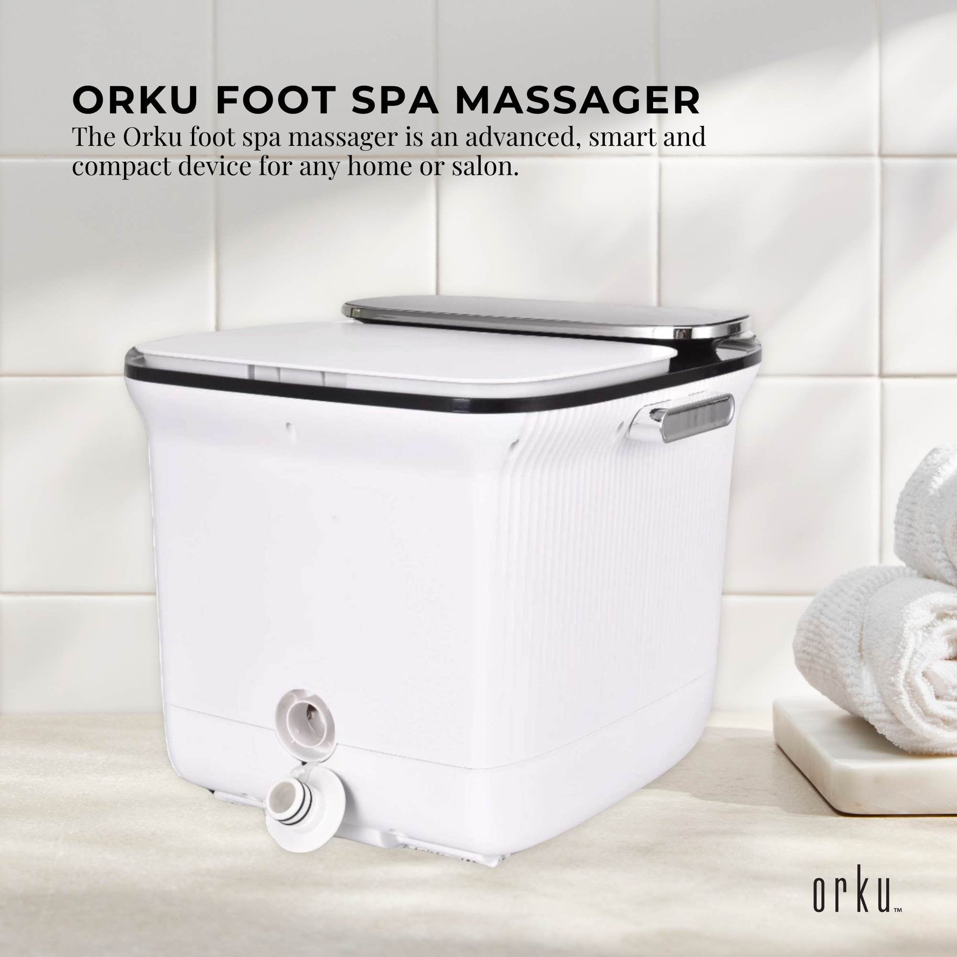 Orku Foot Spa Automatic Water Heating Massager - Electric Pedicure Bath-1
