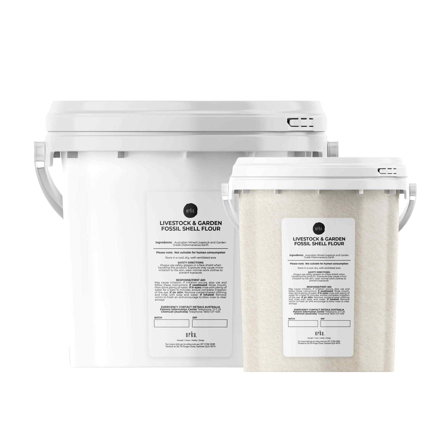 Orku Fossil Shell Flour Tubs - Livestock Garden and Pet Diatomaceous Earth-0