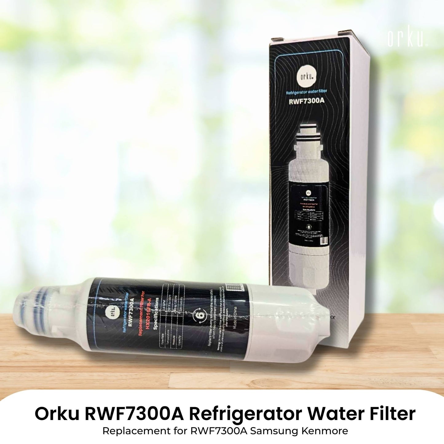 Orku Fridge Water Filter Cartridge Replacement for RWF7300A Samsung Refrigerator-1