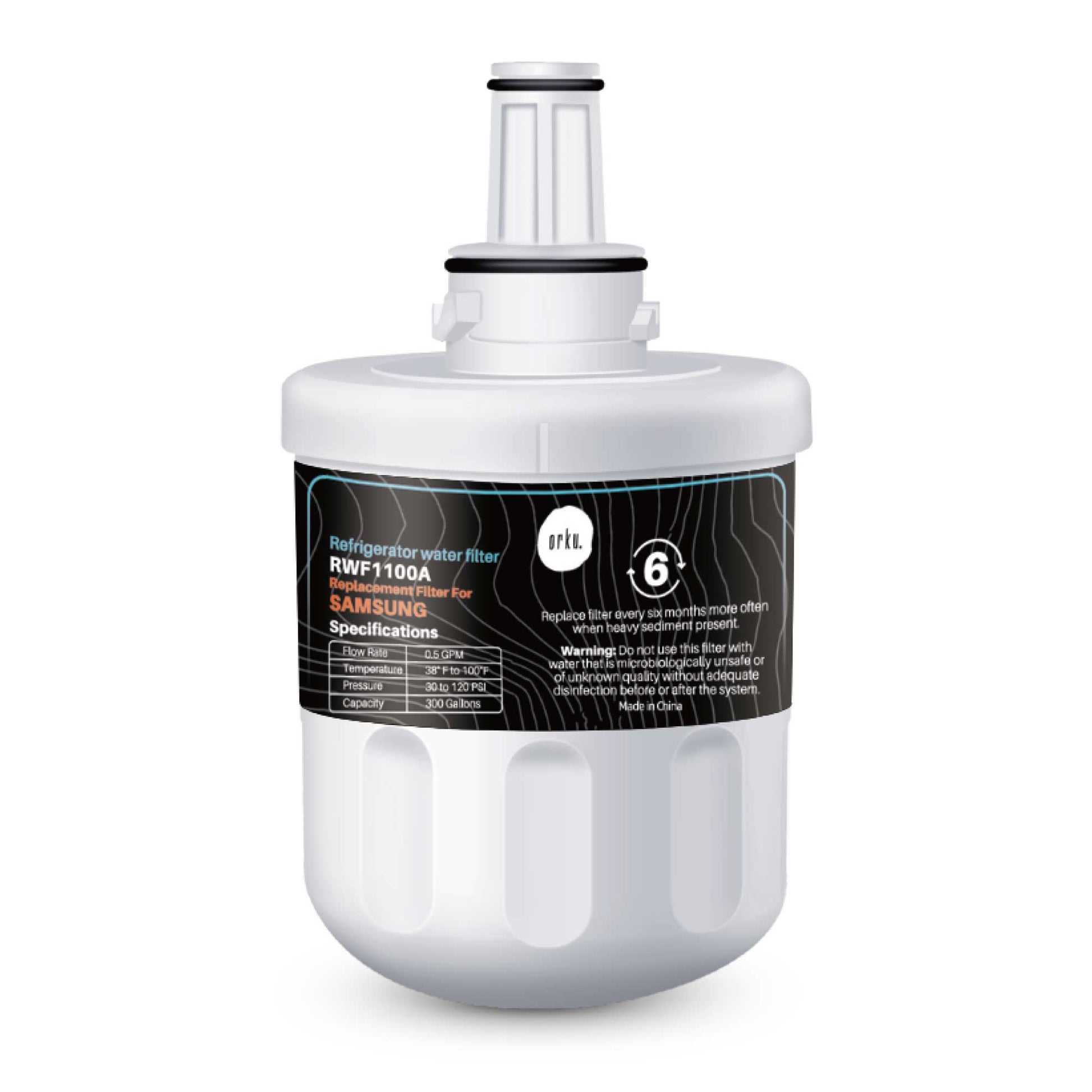 Orku Fridge Water Filter Cartridge Replacement for Samsung - RFC1100A RWF1100-0