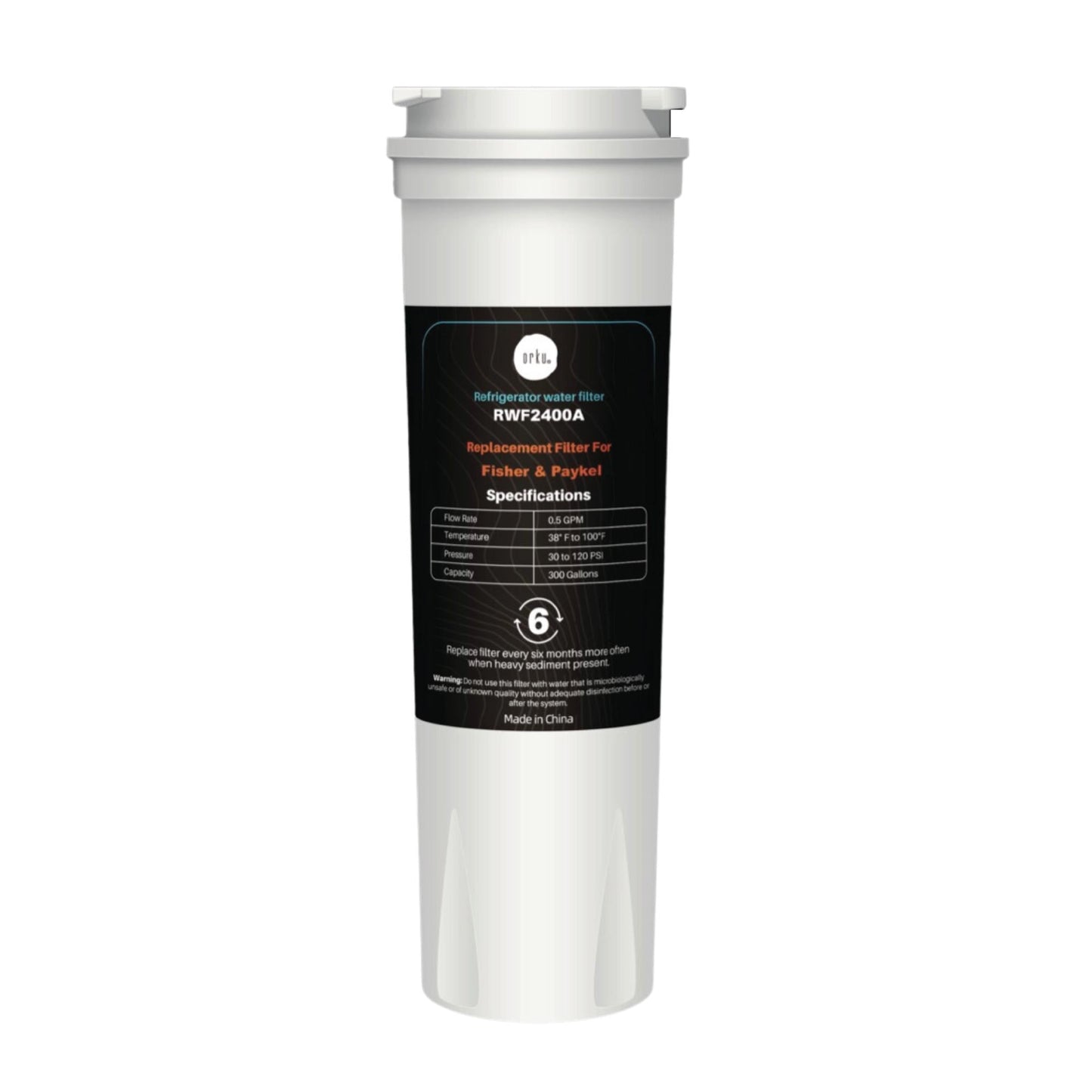Orku Fridge Water Filter Cartridge for Fisher & Paykel RWF2400A 836848 836860-0
