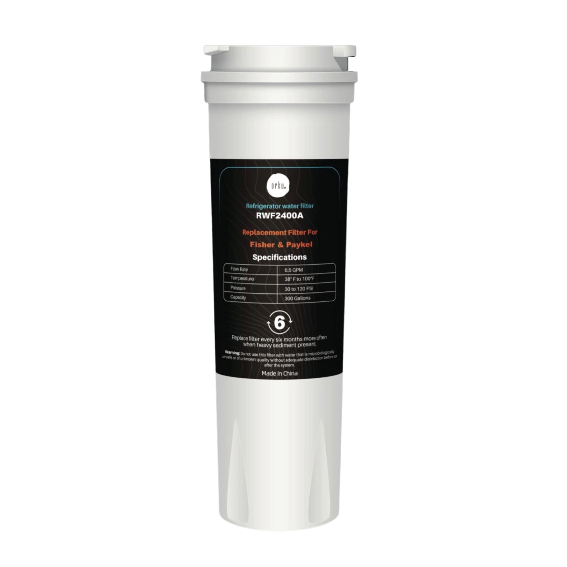 Orku Fridge Water Filter Cartridge for Fisher & Paykel RWF2400A 836848 836860-0