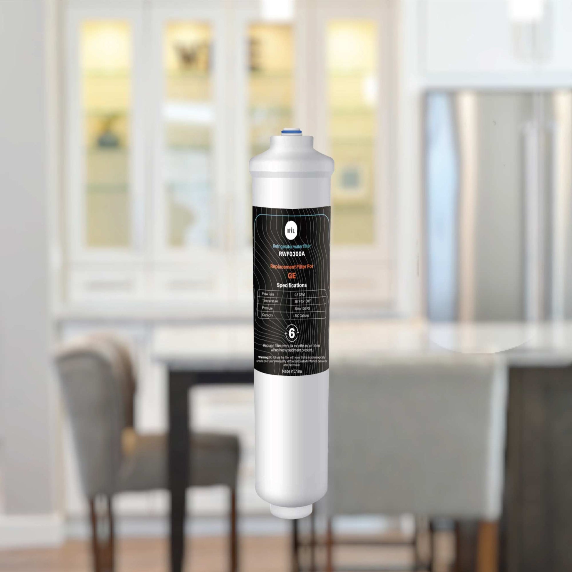 Orku Fridge Water Filter - Universal External Cartridge Replacement - RWF0300A-1