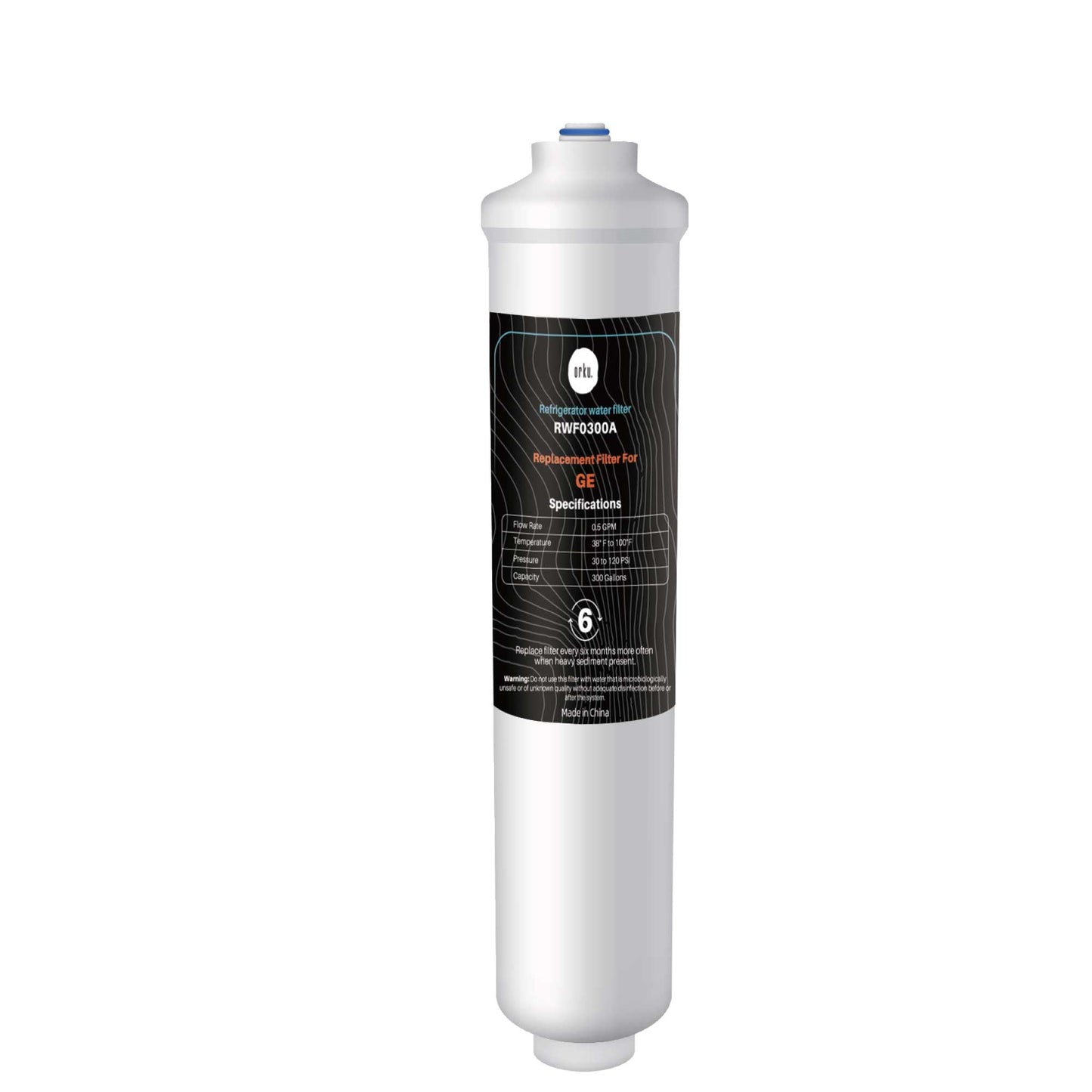 Orku Fridge Water Filter - Universal External Cartridge Replacement - RWF0300A-0
