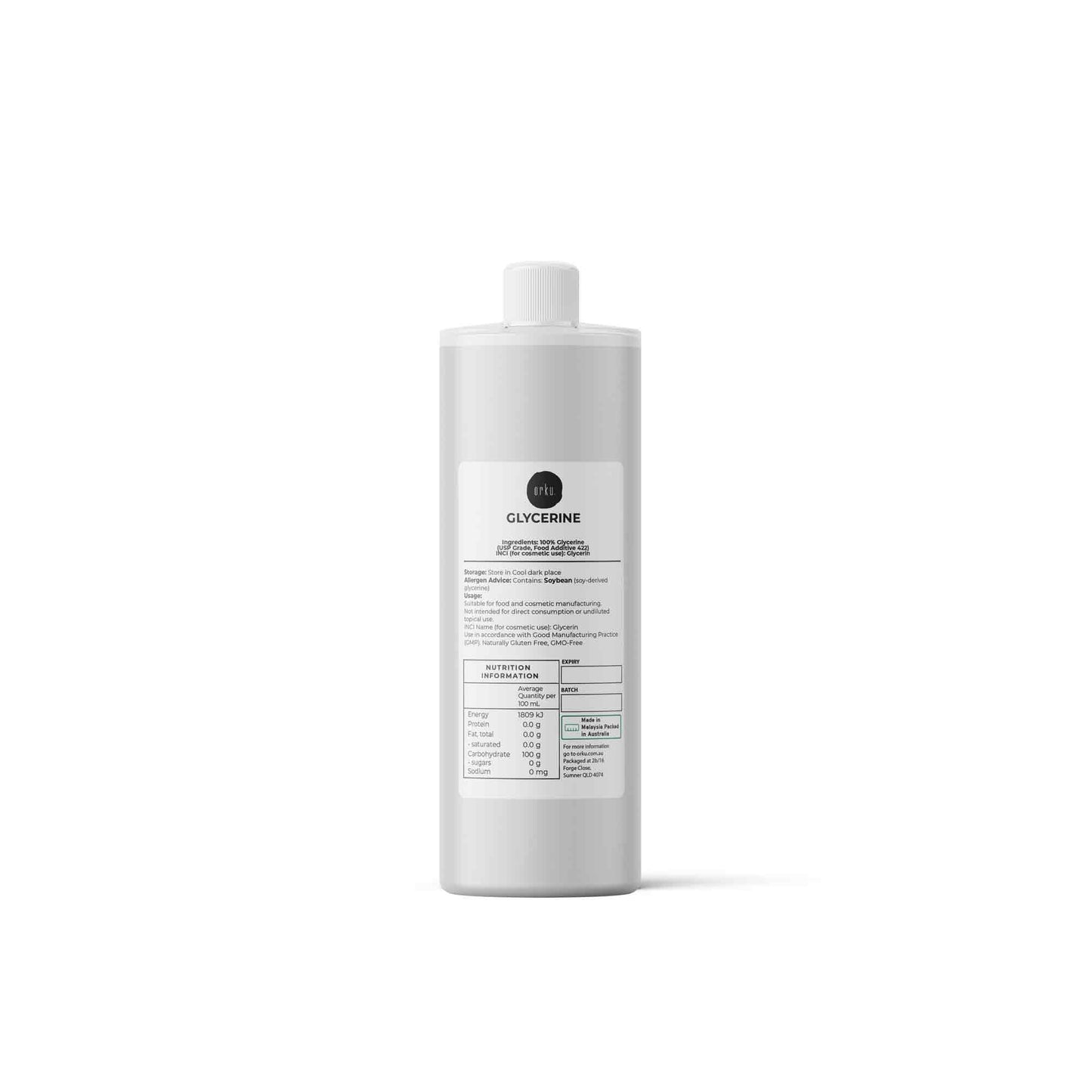 Orku Glycerine 99.9% Pure USP Food + Cosmetic Grade – Vegetable Glycerol-5