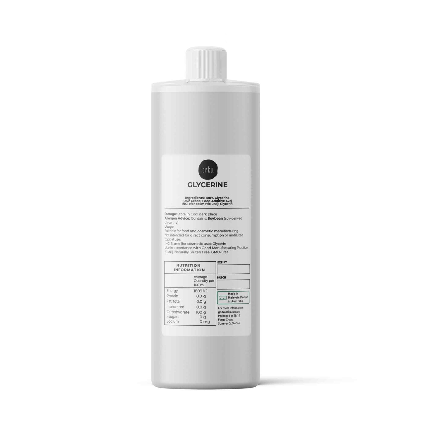 Orku Glycerine 99.9% Pure USP Food + Cosmetic Grade – Vegetable Glycerol-7