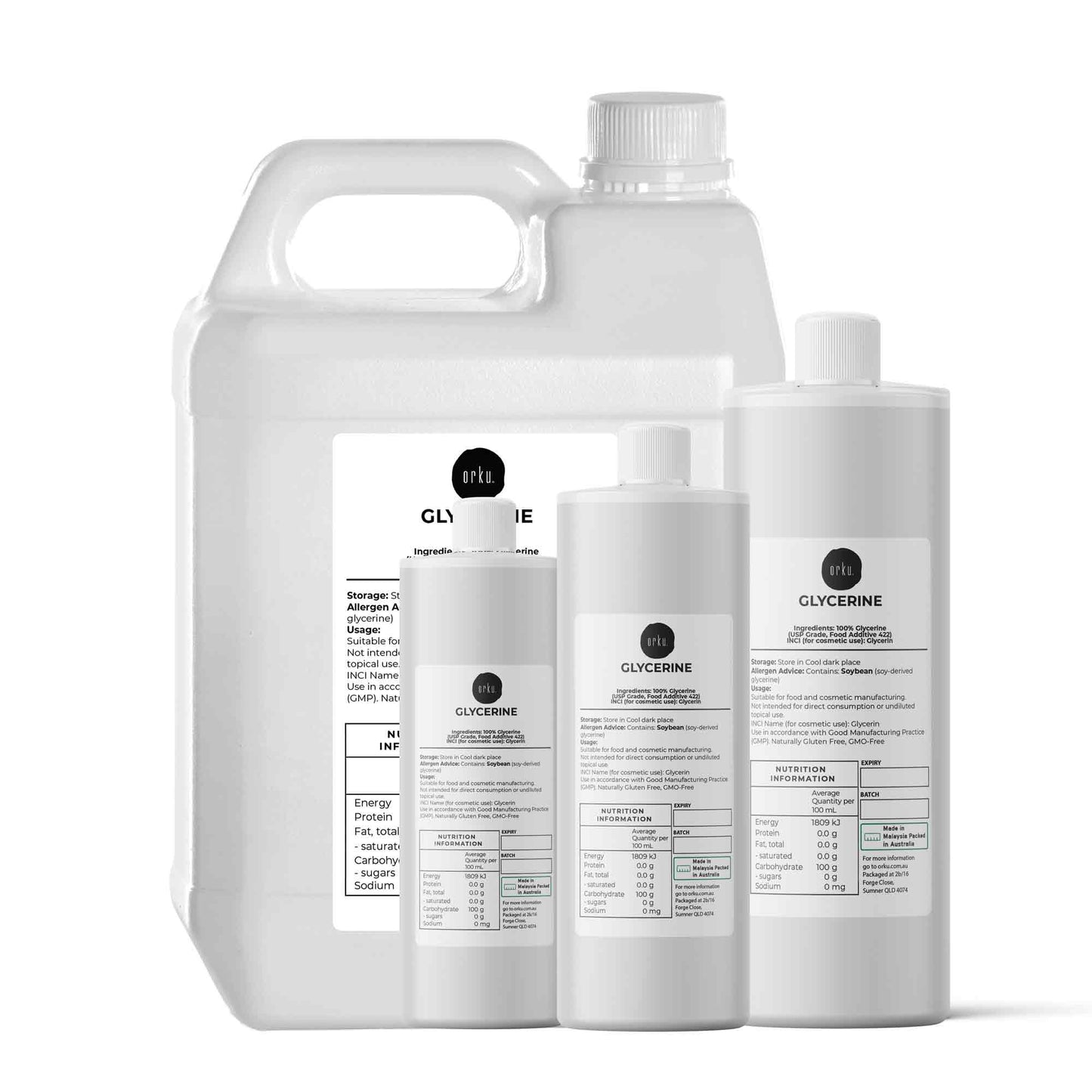 Orku Glycerine 99.9% Pure USP Food + Cosmetic Grade – Vegetable Glycerol-0