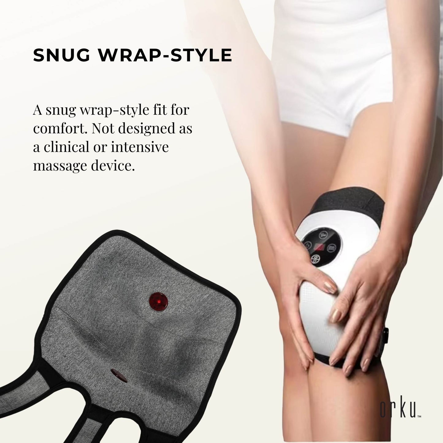 Orku Heated Knee Massager - Rechargeable Air Compression and Vibration Wrap-3