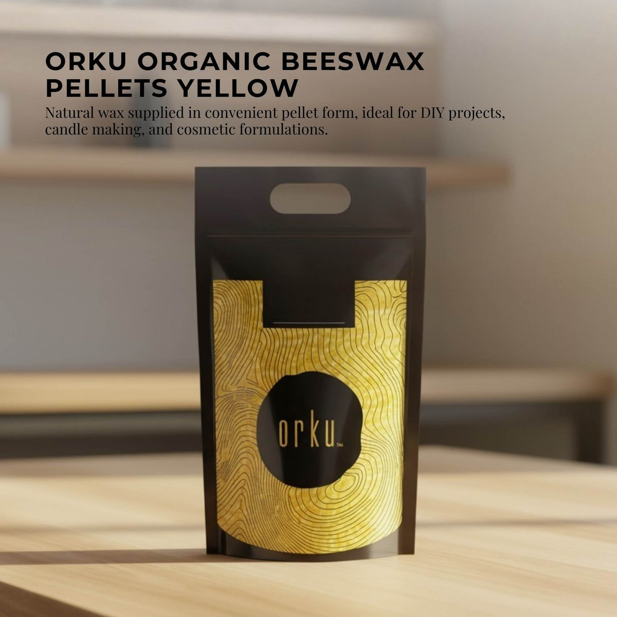 Orku Organic Beeswax Pellets Yellow - Cosmetic Grade Pure Bees Wax Pastilles-2