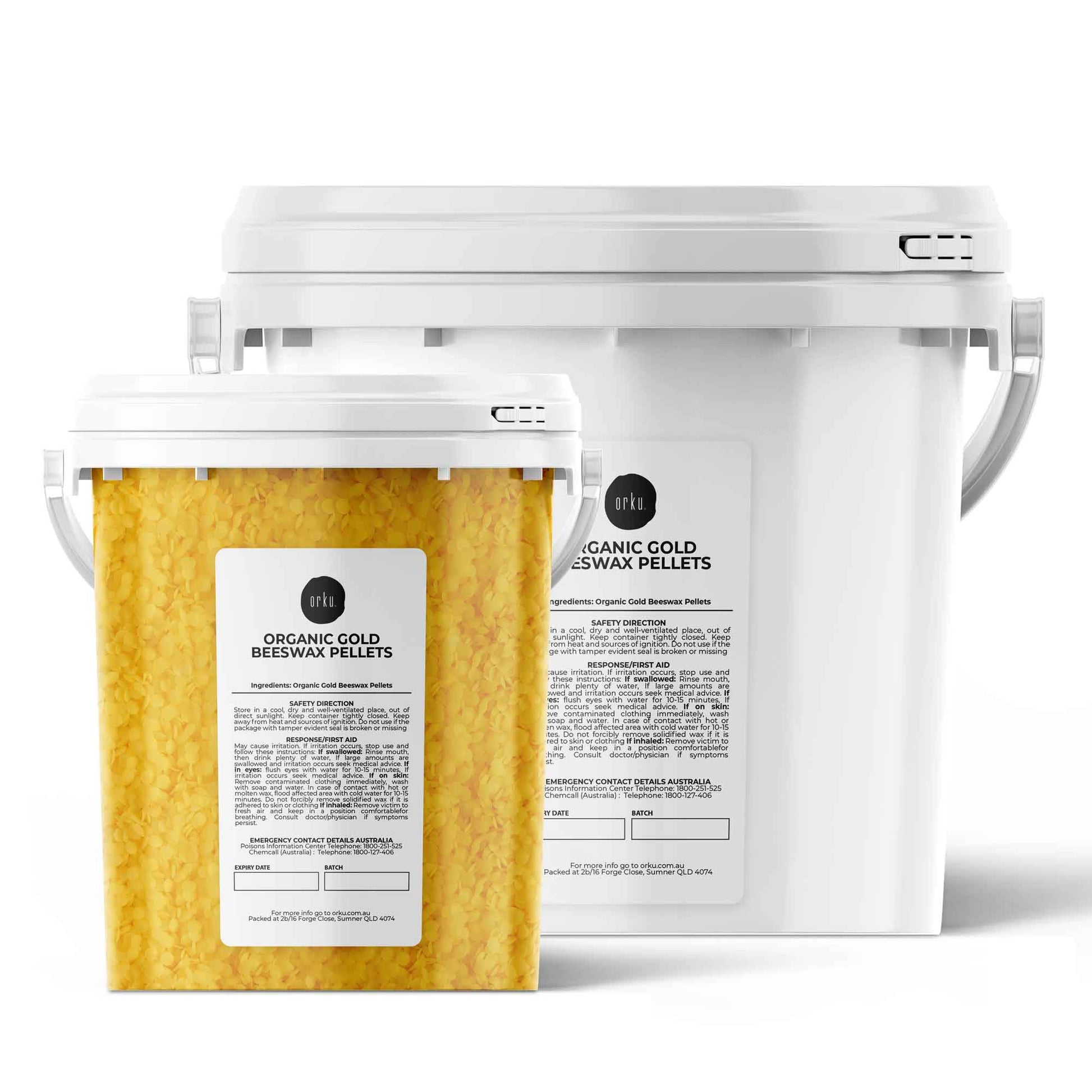 Orku Organic Beeswax Pellets Yellow Tubs - Cosmetic Quality Pure Bees Wax-0