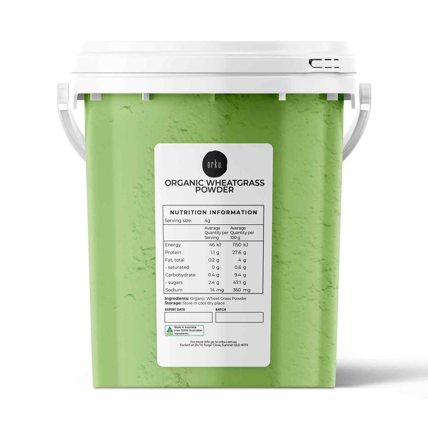 Orku Organic Wheatgrass Powder Tubs - 100% Pure Wheat Grass Leaf Superfood-1