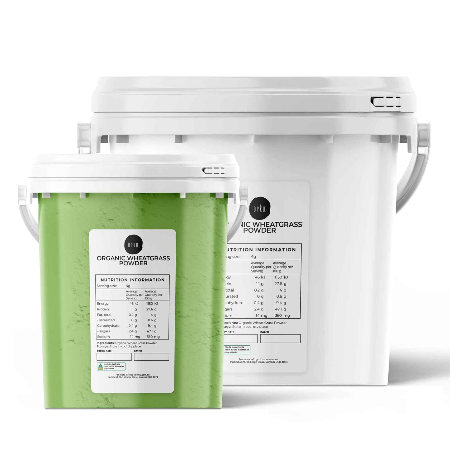 Orku Organic Wheatgrass Powder Tubs - 100% Pure Wheat Grass Leaf Superfood-0