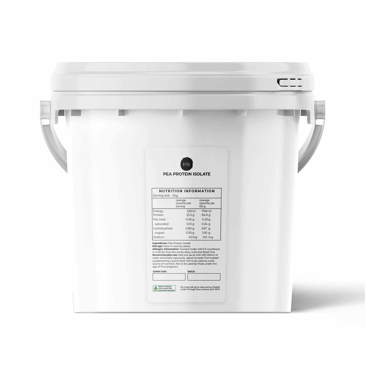Orku Pea Protein Isolate Powder - High Protein Plant Based Unsweetened Tub-0
