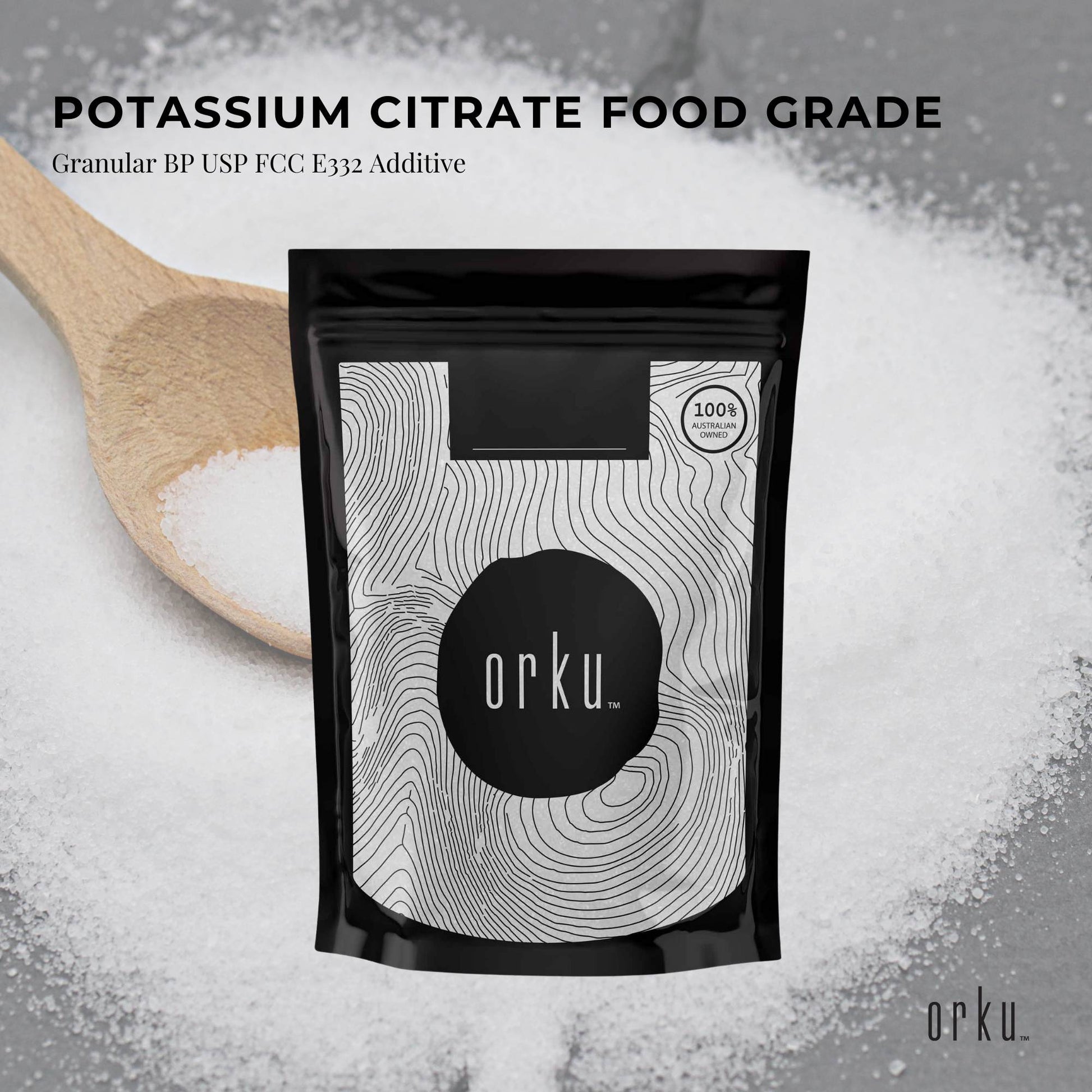 Orku 400g Potassium Citrate Food Grade - Granular BP USP FCC E332 Additive-1