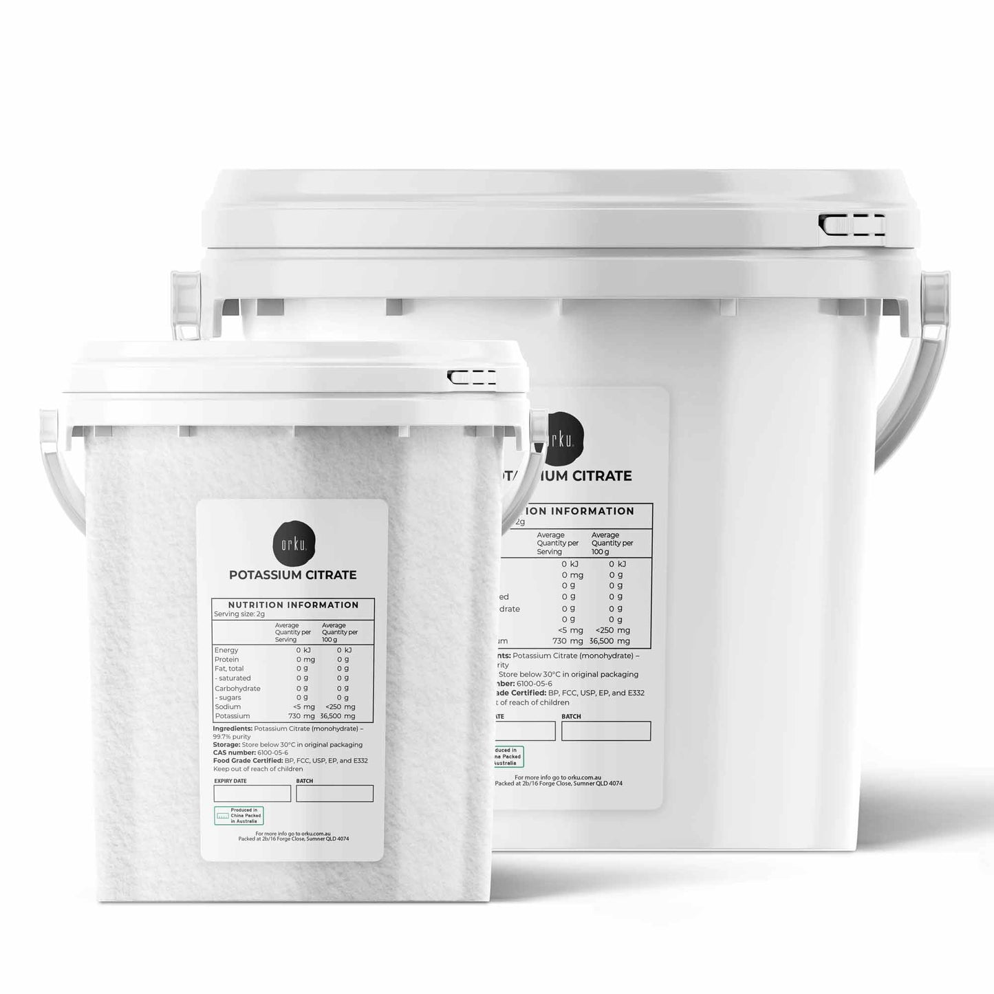 Orku Potassium Citrate Food Grade Tubs - Granular BP USP FCC E332 Additive-0