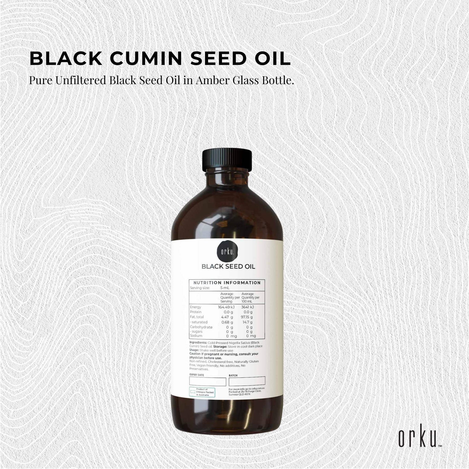 Orku Pure Black Seed Oil Cold Pressed 100% Ethiopian Nigella Sativa Cumin-2