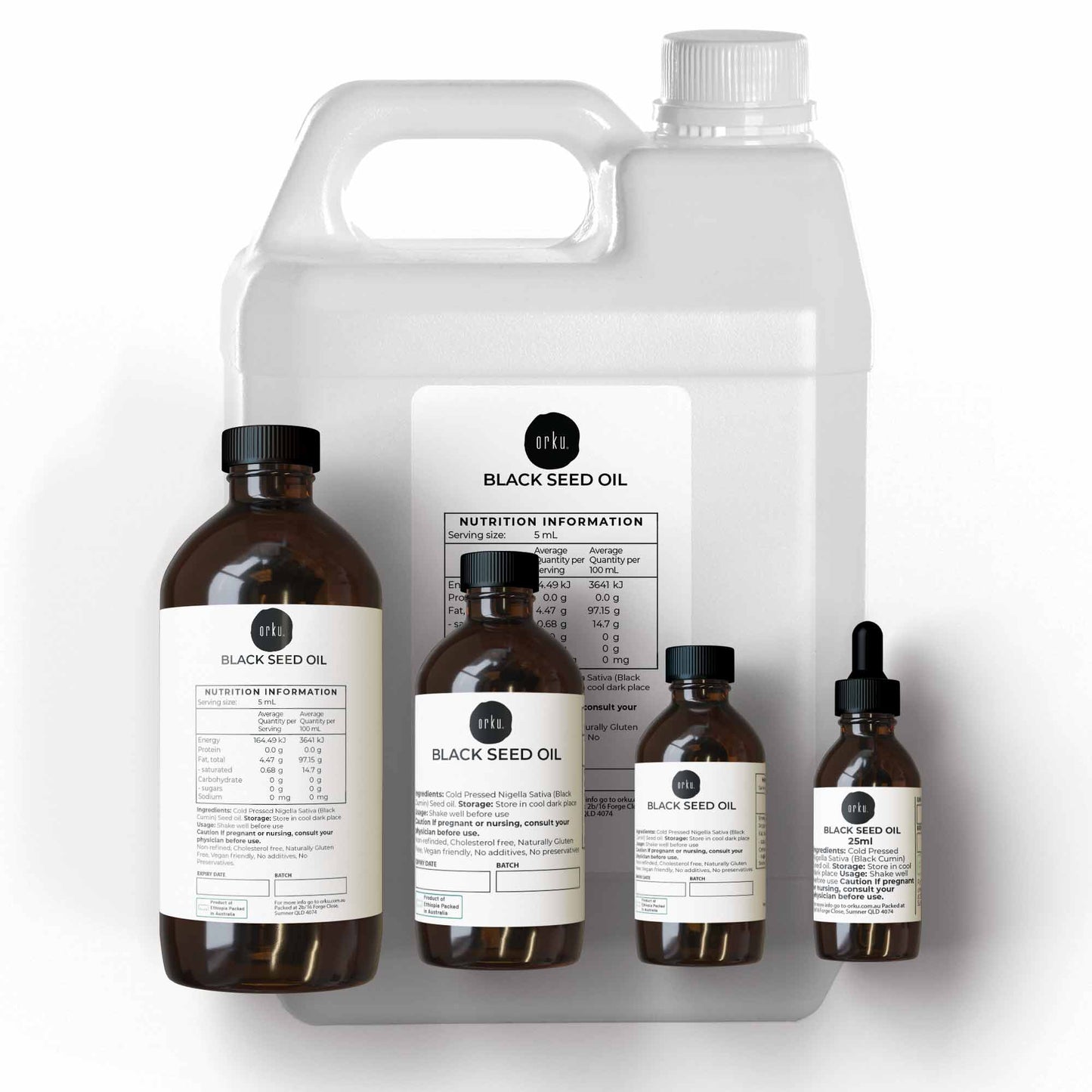 Orku Pure Black Seed Oil Cold Pressed 100% Ethiopian Nigella Sativa Cumin-0