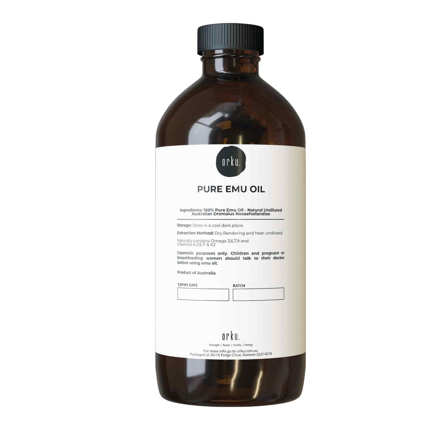 Orku Pure Emu Oil - Natural Undiluted Australian Dromaius Novaehollandiae-10
