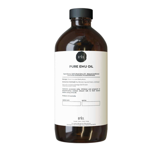 Orku Pure Emu Oil - Natural Undiluted Australian Dromaius Novaehollandiae-10