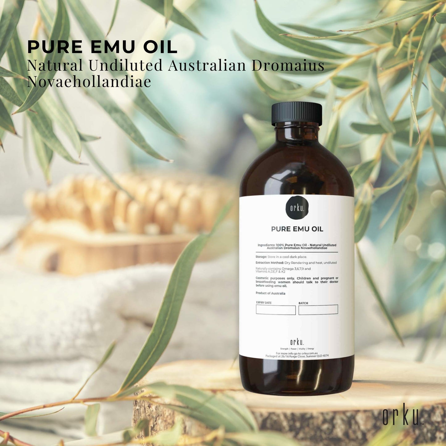 Orku Pure Emu Oil - Natural Undiluted Australian Dromaius Novaehollandiae-1