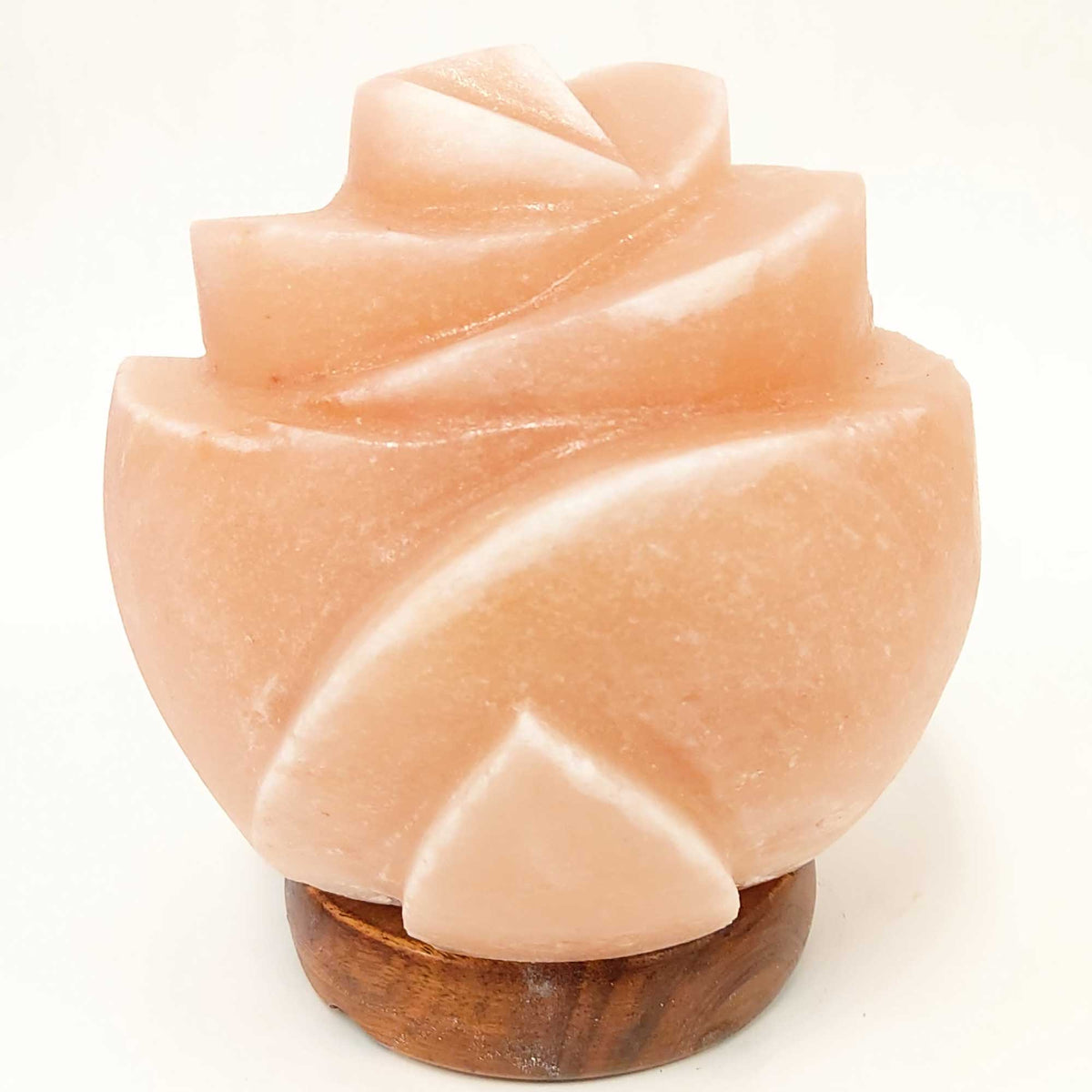 Orku Rose Shaped Himalayan Pink Salt Lamp - Hand Carved Flower Night Light-3