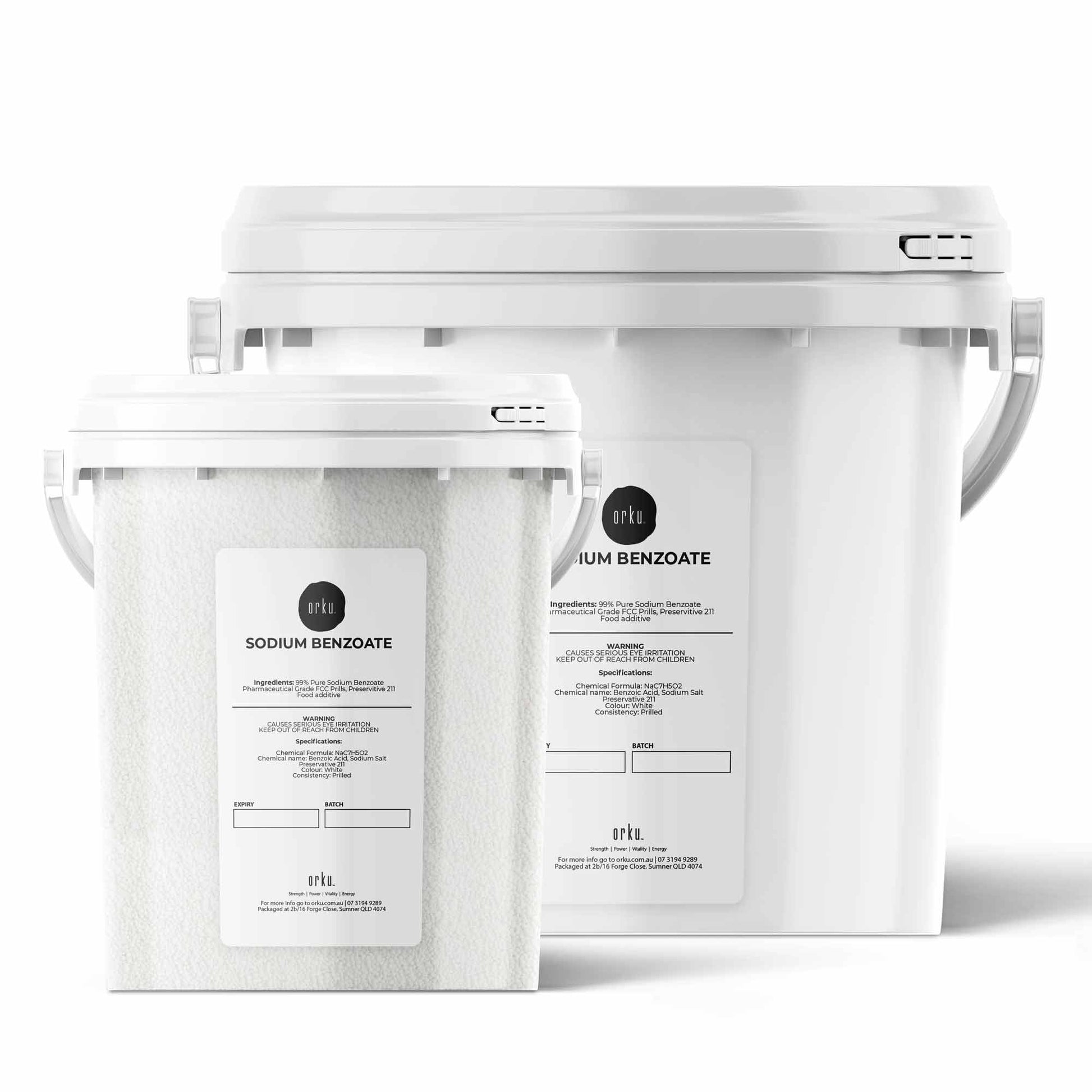 Orku Sodium Benzoate Tub - USP/FCC Grade Prills – E211 Preservative CAS 532-32-1-0