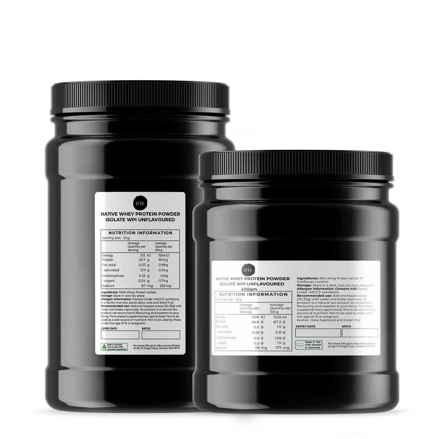Orku WPI Whey Protein Isolate Powder - Unflavoured Native Jar-0
