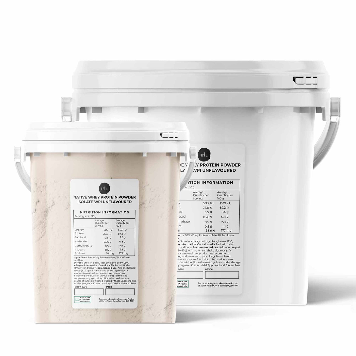Orku WPI Whey Protein Isolate Powder - Unflavoured Native Tub-0