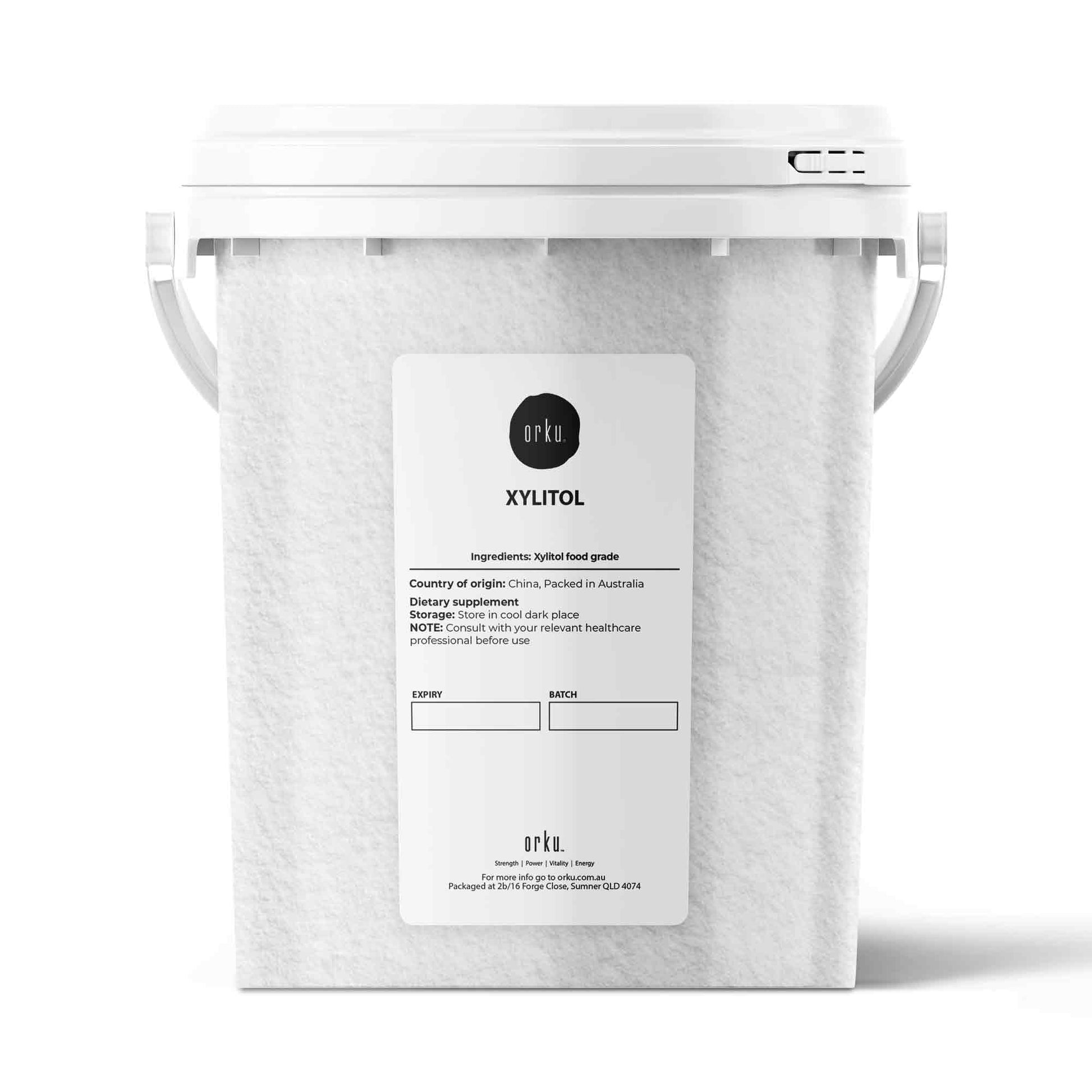 Orku Xylitol Crystal Powder Bucket - USP FCC Natural Sweetener Sugar Substitute-1